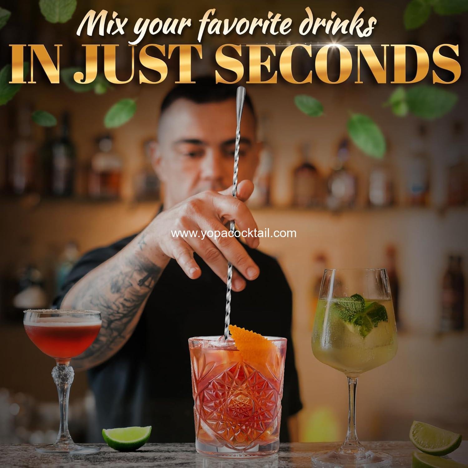 Wholesale 4 Pcs Bar Spoon Cocktail Mixing Spoon – 12-Inch Stainless Steel Stirrers with Polished Surface, Easy to Clean – Ideal for Professional and Home Use, Perfect Gift for Drink Mixing Lovers, Supplier