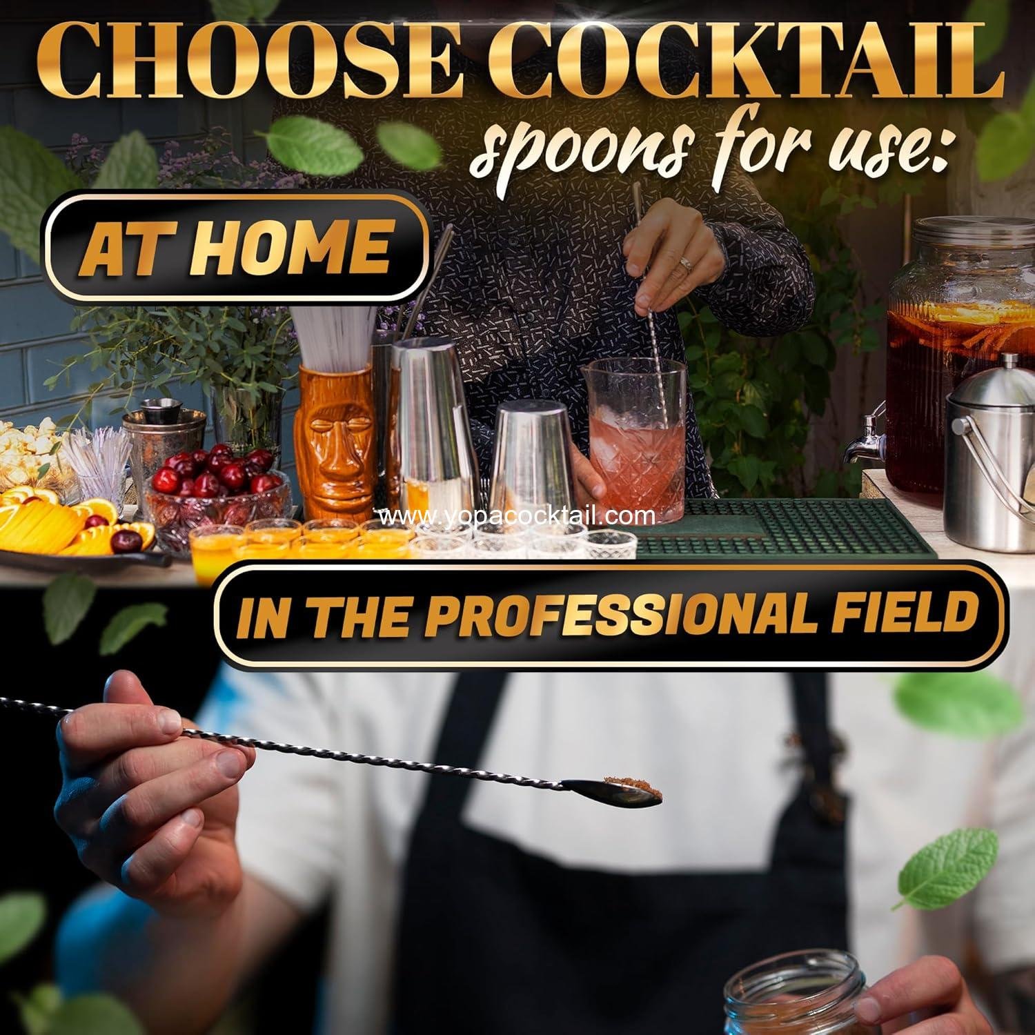 Wholesale 4 Pcs Bar Spoon Cocktail Mixing Spoon – 12-Inch Stainless Steel Stirrers with Polished Surface, Easy to Clean – Ideal for Professional and Home Use, Perfect Gift for Drink Mixing Lovers, Supplier