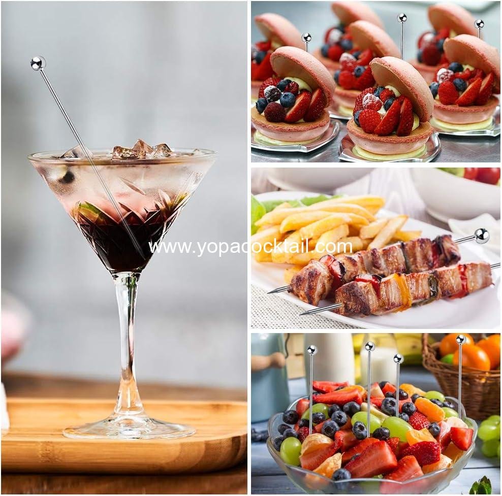 Wholesale 15PCS Stainless Steel Cocktail Picks, Reusable Toothpicks for Drinks, Garnish Skewers for Bloody Marys, Metal Martini Picks for Olives and Fruit (4.3 Inch) Supplier