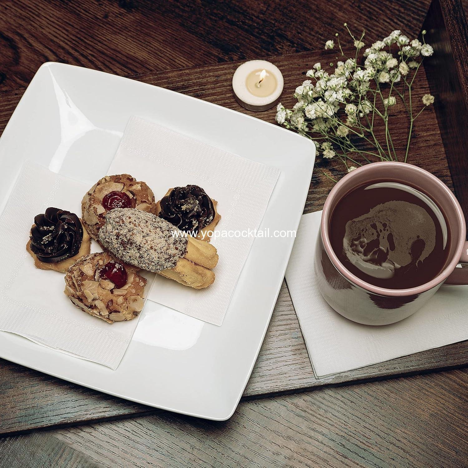 Wholesale 500 Pack 3-Ply White Cocktail Napkins - Quality Beverage Napkins for Events, Bars, and Weddings - Perfect Size Dessert Napkins - Bulk Party Napkins - Disposable Elegant Napkins Supplier