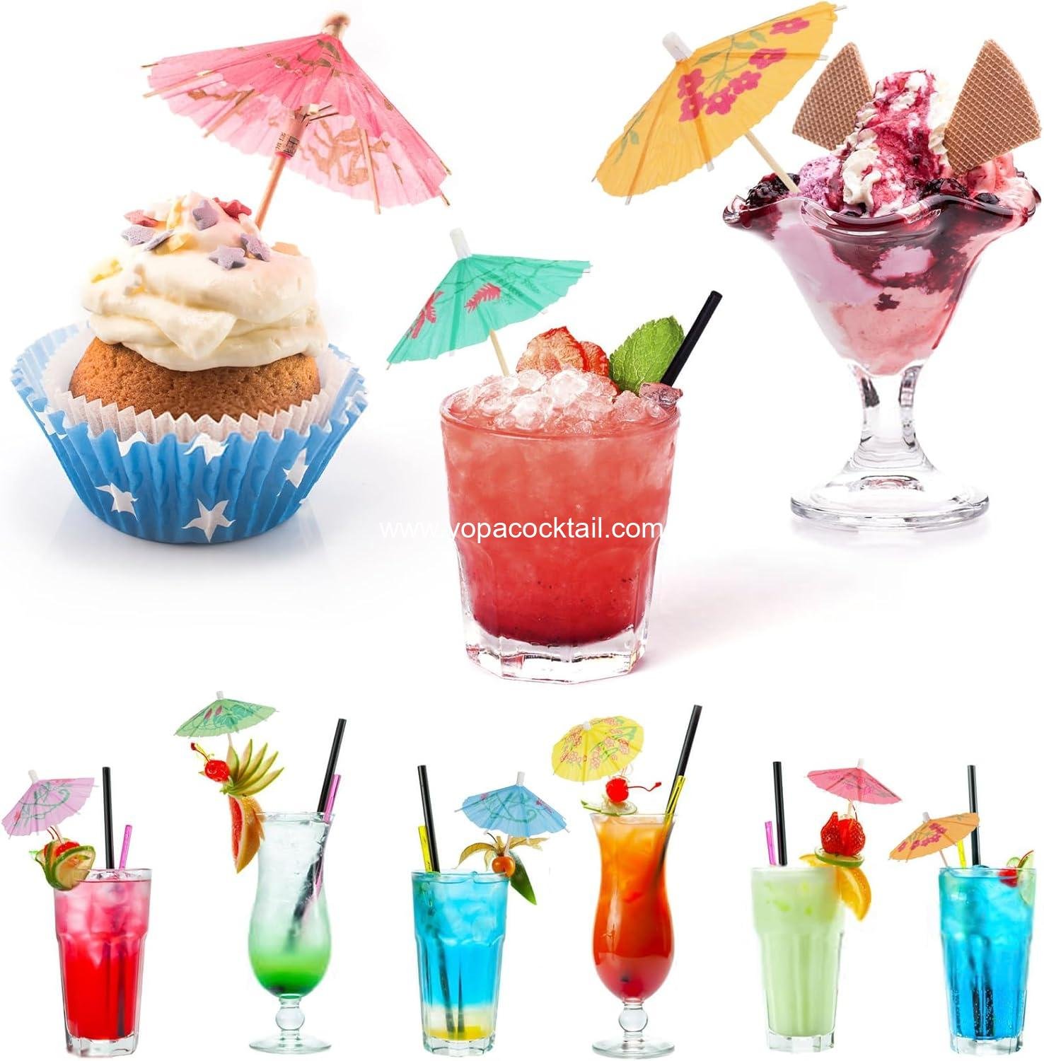 Wholesale Cocktail Umbrellas - 50 Pack Mini Drink Umbrellas for Party Decorations, Colorful Paper Toothpicks, Hawaiian Cupcake Toppers, and Cocktail Garnishes Supplier