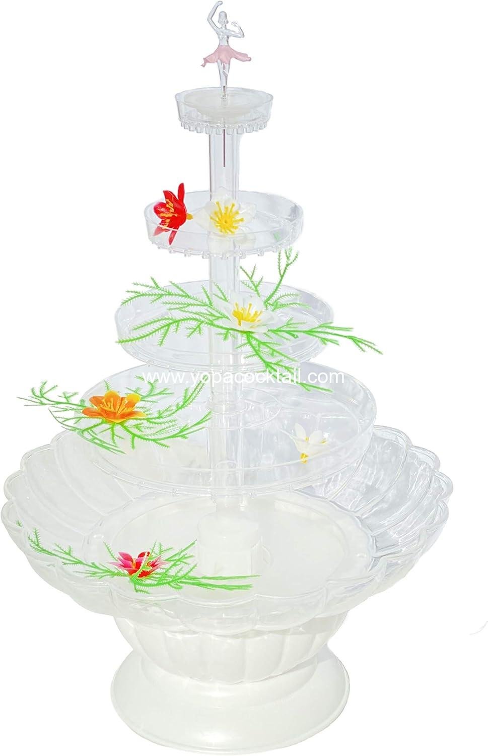 Wholesale 18 Inch Lighted Clear Plastic Water Fountain for Weddings or Cake Centerpiece - Supplier