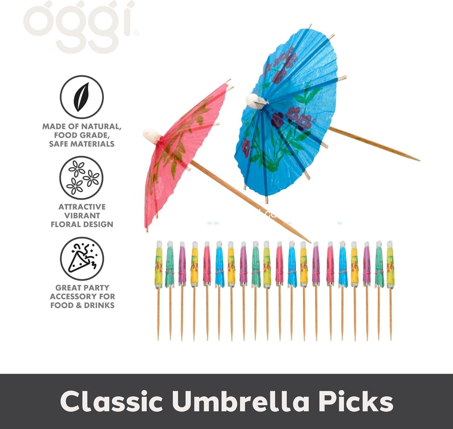 Wholesale Cocktail Umbrellas for Drinks - 20 pcs Mini Paper Drink Umbrellas 4.25