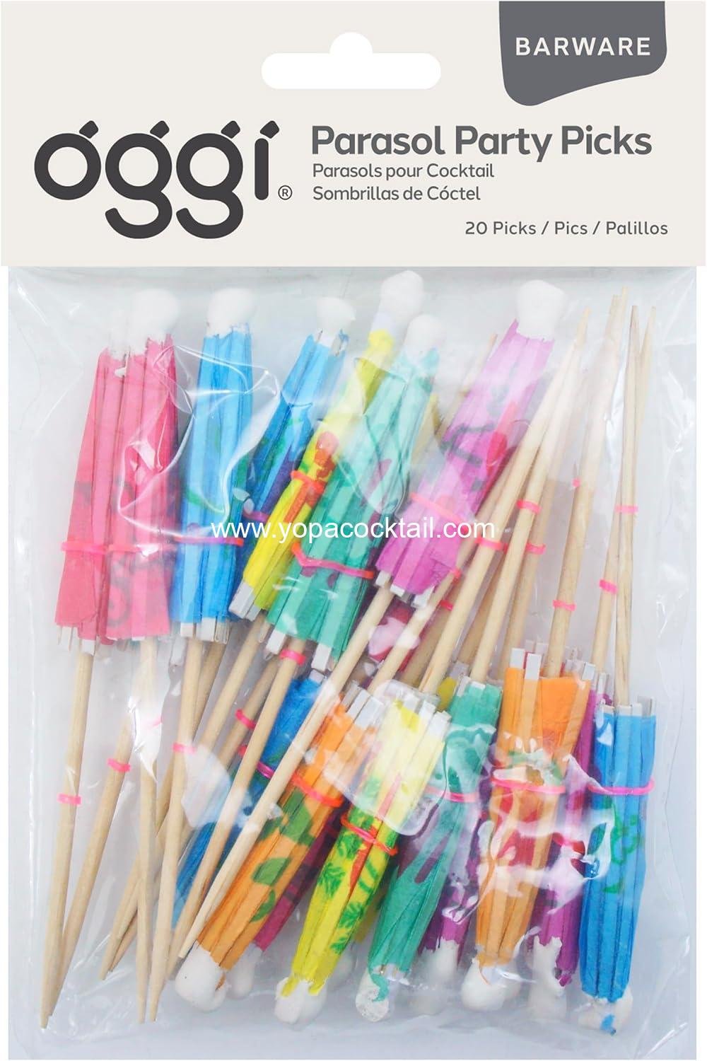Wholesale Cocktail Umbrellas for Drinks - 20 pcs Mini Paper Drink Umbrellas 4.25