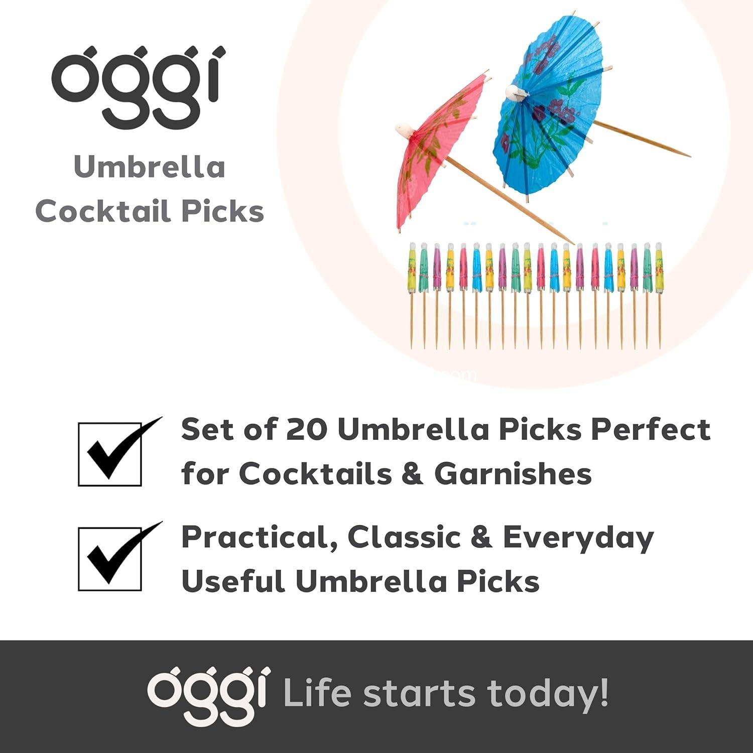 Wholesale Cocktail Umbrellas for Drinks - 20 pcs Mini Paper Drink Umbrellas 4.25