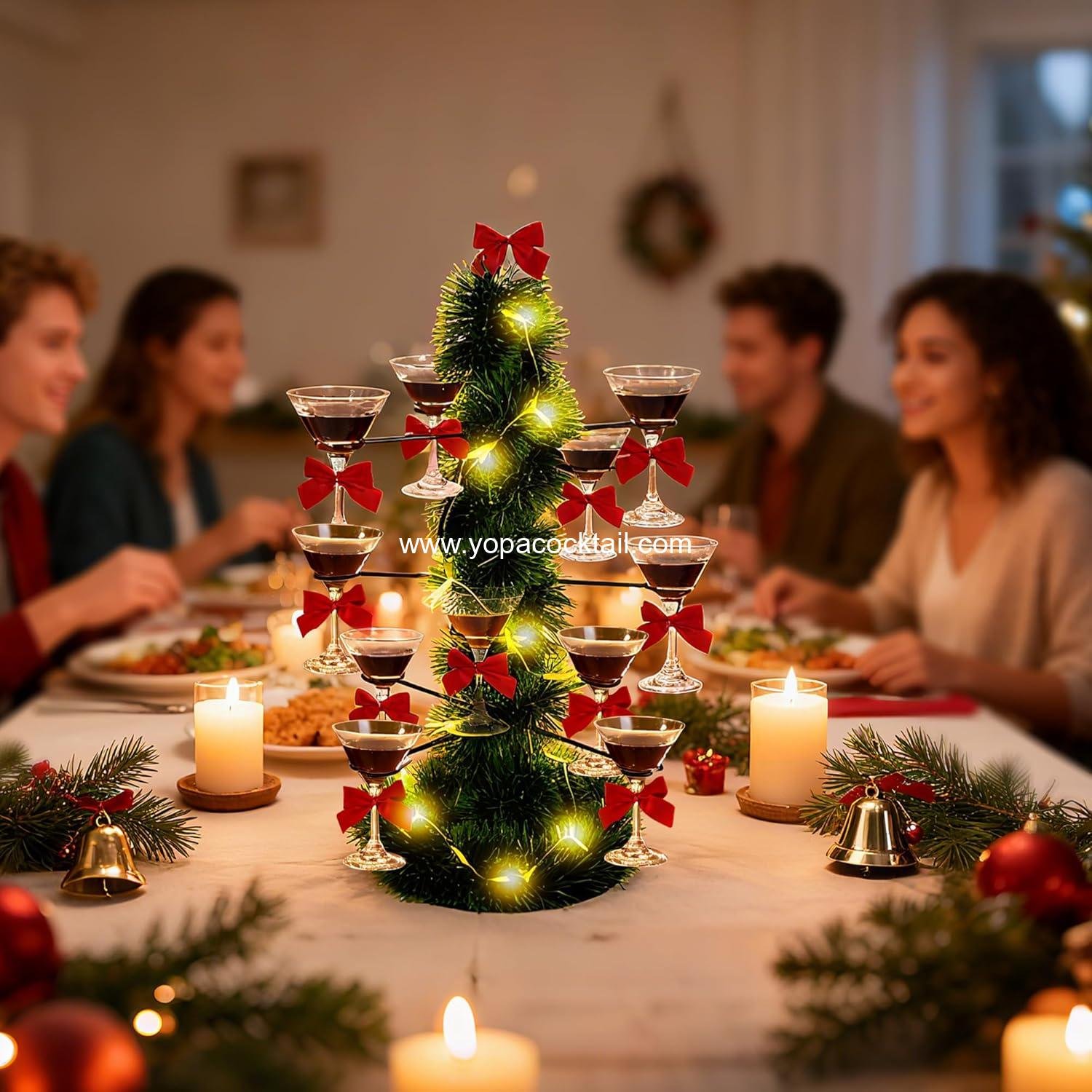 Wholesale 3-Tier Cocktail Tree Stand for Drinks with 12 Holders - Perfect for Christmas, Wine Tastings, Holiday Parties, and Birthdays - Black Finish - Supplier