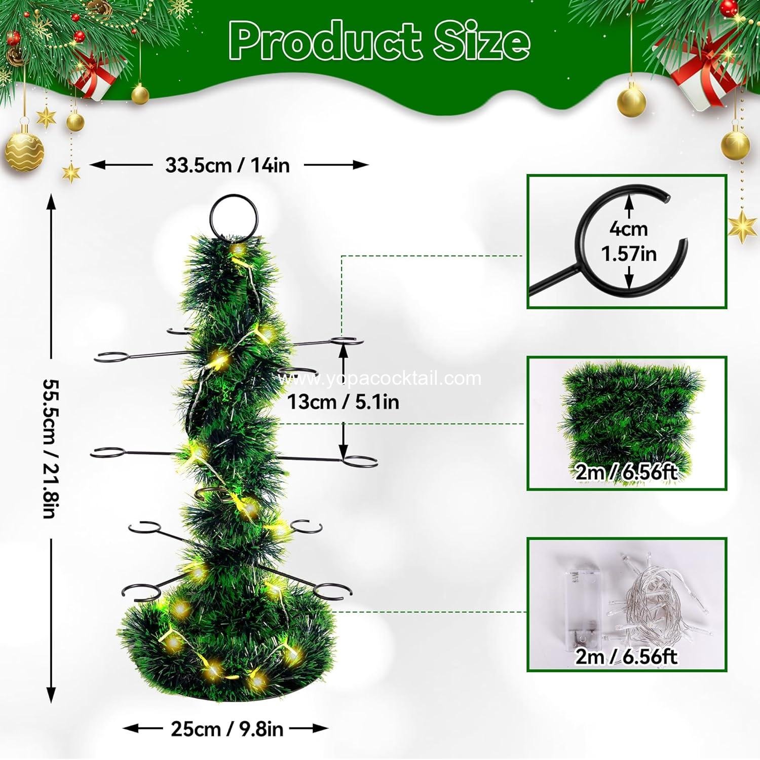 Wholesale 3-Tier Cocktail Tree Stand for Drinks with 12 Holders - Perfect for Christmas, Wine Tastings, Holiday Parties, and Birthdays - Black Finish - Supplier