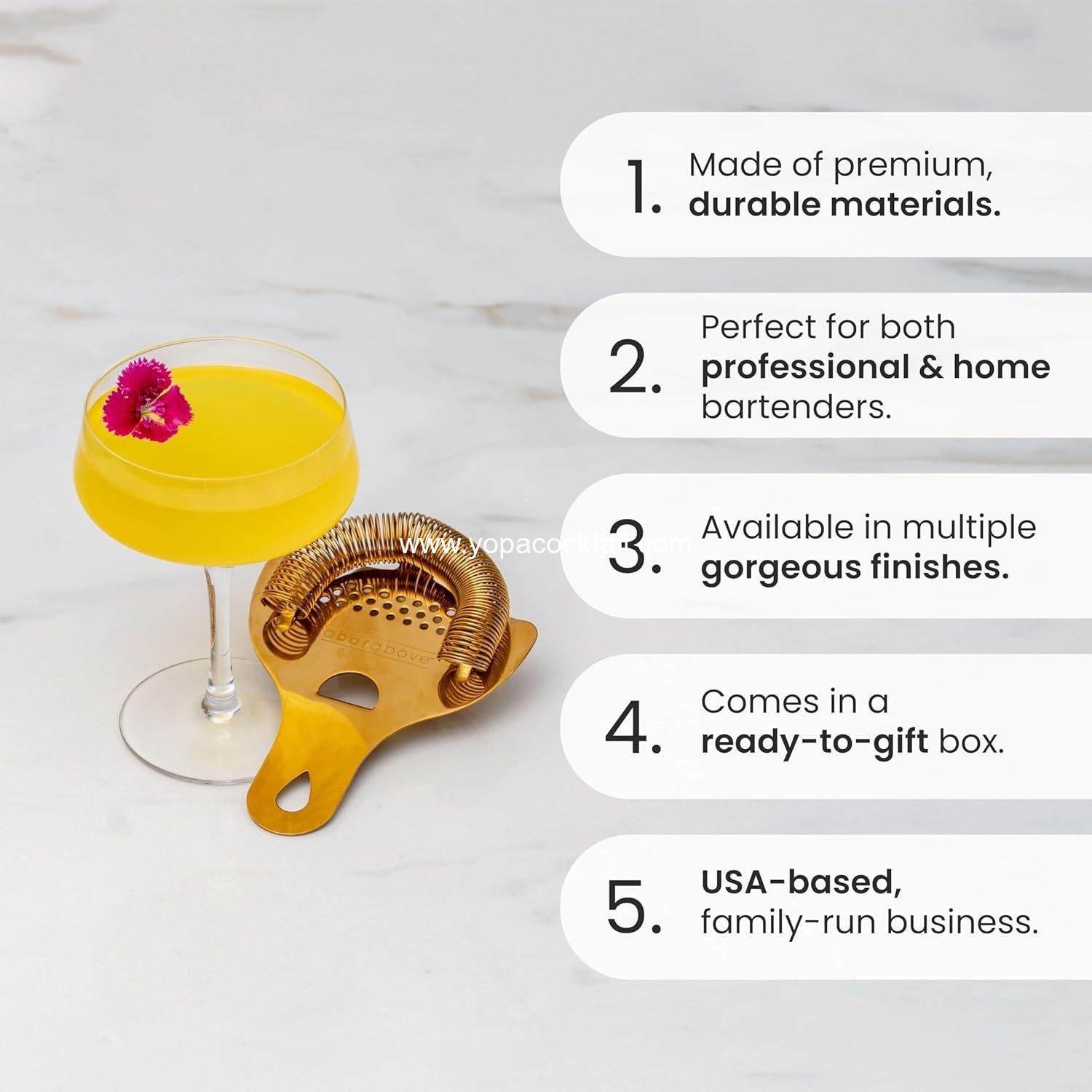 Wholesale Hawthorne Strainer for Cocktails with High-Density Spring and Mirrored Stainless Steel Finish, Drink Strainer for Boston Shakers and Mixing Glasses, OEM Supplier Wholesale Hawthorne Strainer for Cocktails with High-Density Spring and Mirrored Stainless Steel Finish, Drink Strainer for Boston Shakers and Mixing Glasses, OEM Supplier