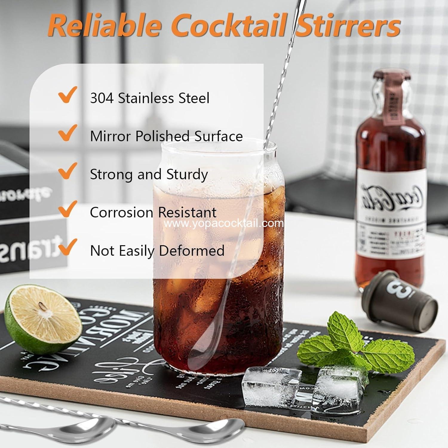 Wholesale 3 PCS Bar Spoon Set - 12 Inch Stainless Steel Cocktail Mixing Spoons with Spiral Pattern for Drinks, Coffee, Ice Cream, and Sundaes (Silver) Manufacturer