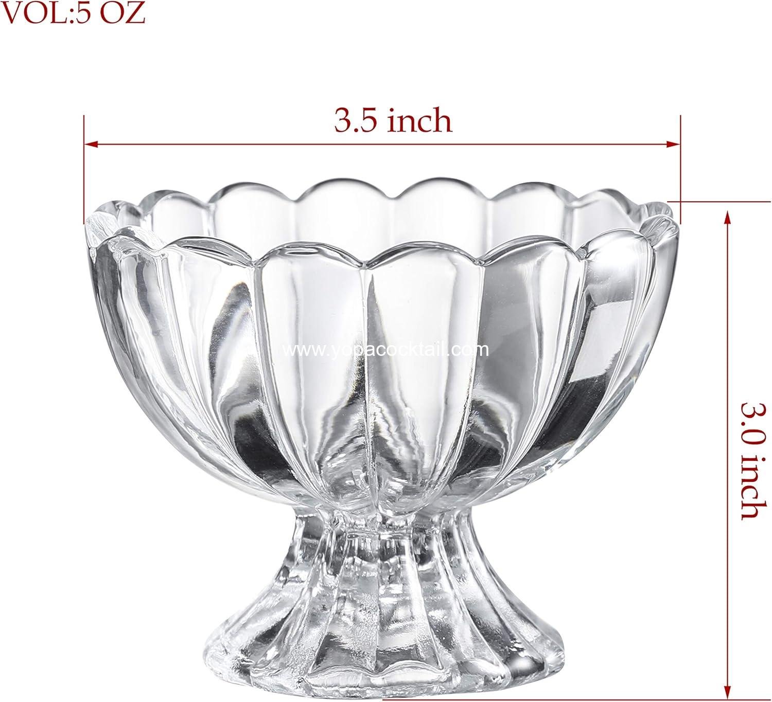 Wholesale 6PCs 5oz Small Footed Tulip Glass Dessert Bowls - Ideal for Sundaes, Ice Cream, Fruit, Salad, Snacks, Cocktails, Condiments, and Trifle for Holiday Parties (Clear) Supplier Wholesale 6PCs 5oz Small Footed Tulip Glass Dessert Bowls - Ideal for Sundaes, Ice Cream, Fruit, Salad, Snacks, Cocktails, Condiments, and Trifle for Holiday Parties (Clear) Supplier