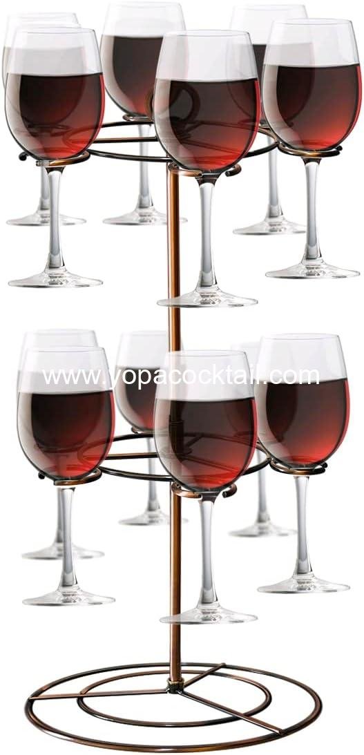 Wholesale Champagne Stand Holder for Party - Drink Tree Wine Glass Flight Server Tabletop Stemware Rack Organizer Cocktail Cup Tree for Wine Tasting Bar (Bronze) Supplier