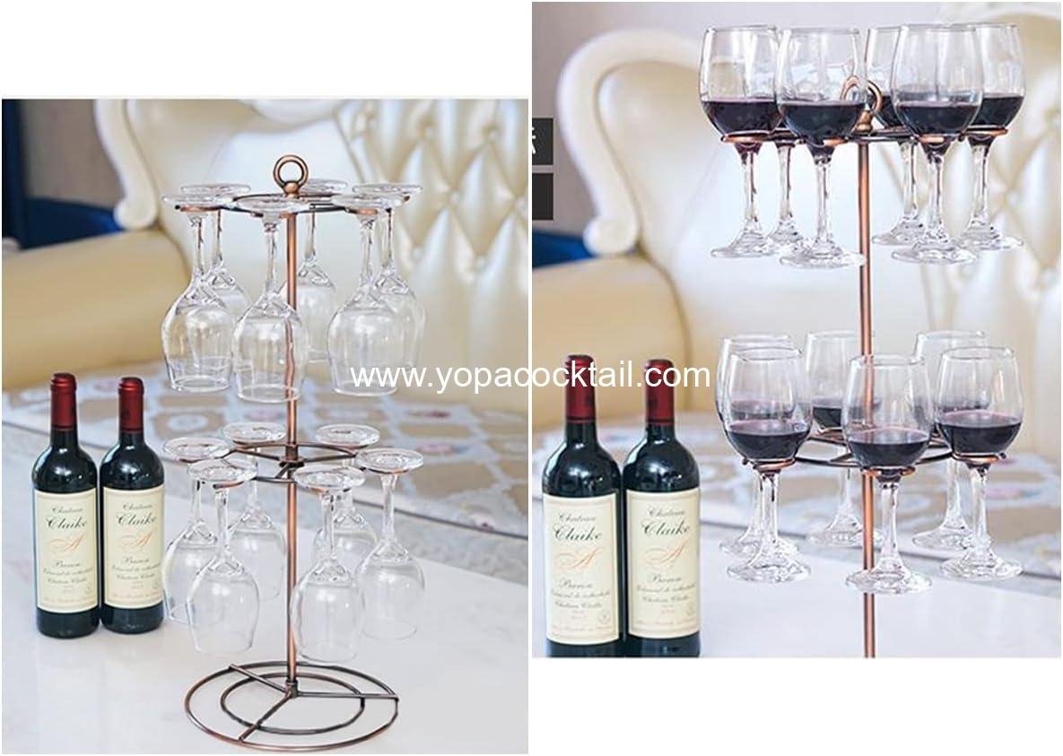 Wholesale Champagne Stand Holder for Party - Drink Tree Wine Glass Flight Server Tabletop Stemware Rack Organizer Cocktail Cup Tree for Wine Tasting Bar (Bronze) Supplier