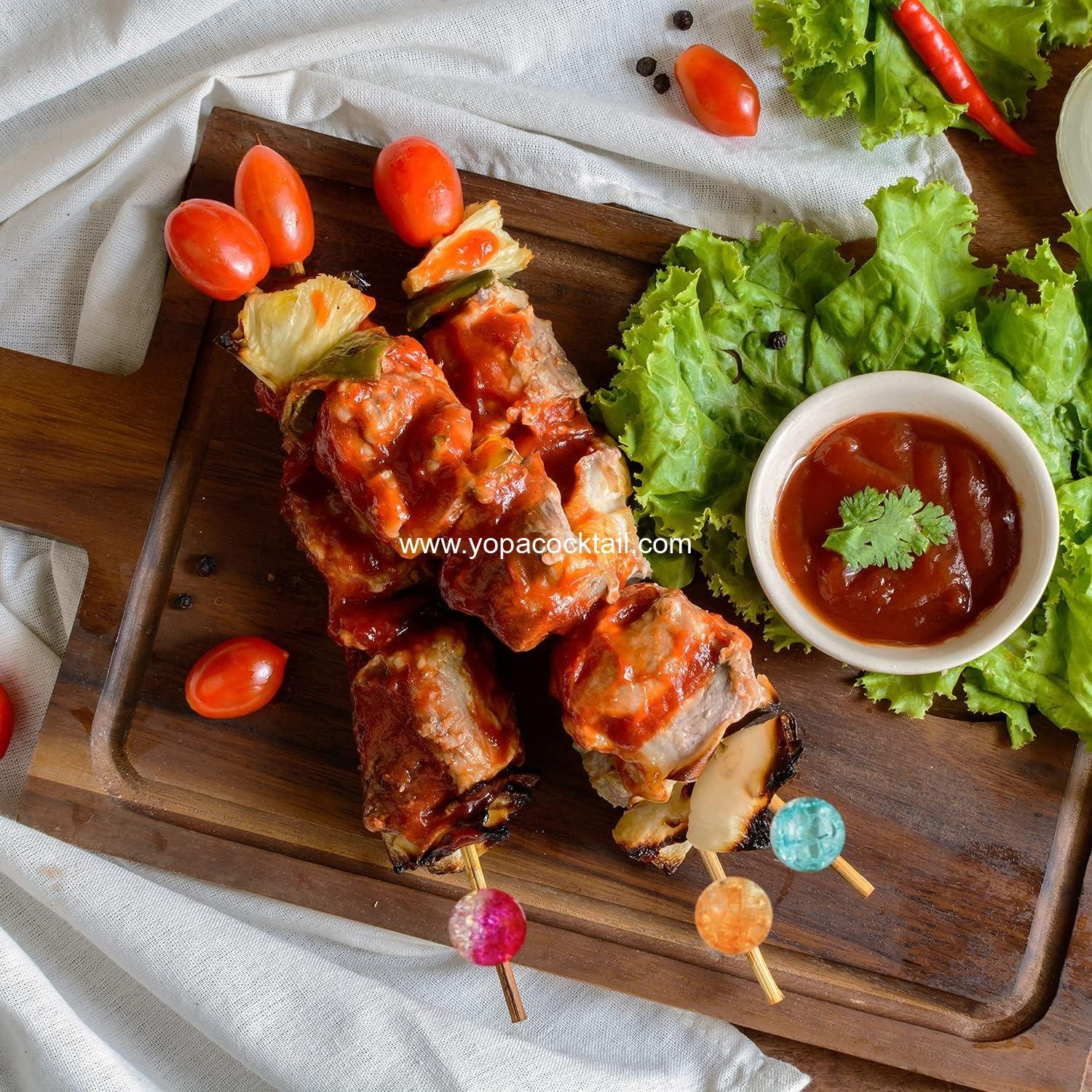 Wholesale 100-Pack Colorful Pearl Cocktail Picks, Fancy Wooden Toothpicks for Appetizers, Drinks, Fruits, and Charcuterie - 4.72 inches Supplier