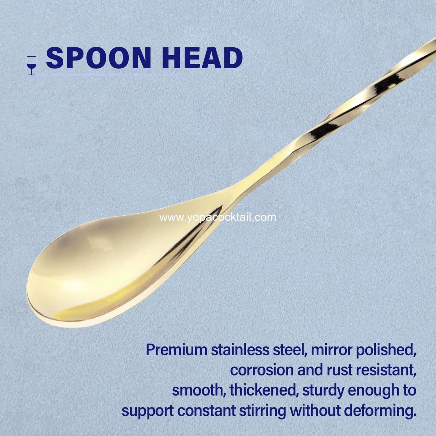Wholesale 2 Pcs 12 Inch Bar Spoon Long Handle Mixing Stirrers for Drinks Stainless Steel Cocktail Shaker Spoon Gold Supplier Wholesale 2 Pcs 12 Inch Bar Spoon Long Handle Mixing Stirrers for Drinks Stainless Steel Cocktail Shaker Spoon Gold Supplier