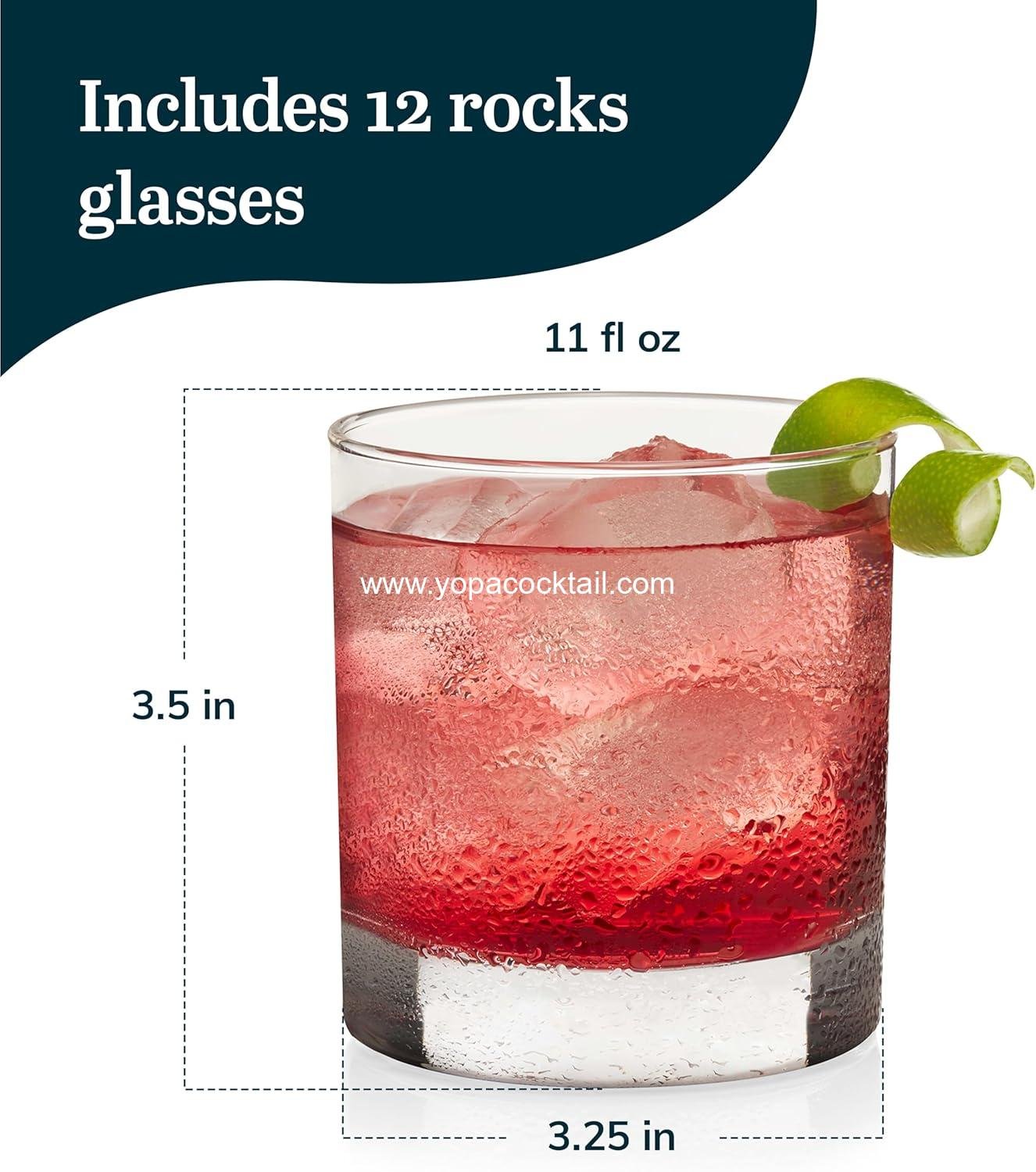 Wholesale Heavy Base Rocks Glasses Set of 12, Elegant Old Fashioned Glasses for Whiskey and Cocktails - Supplier