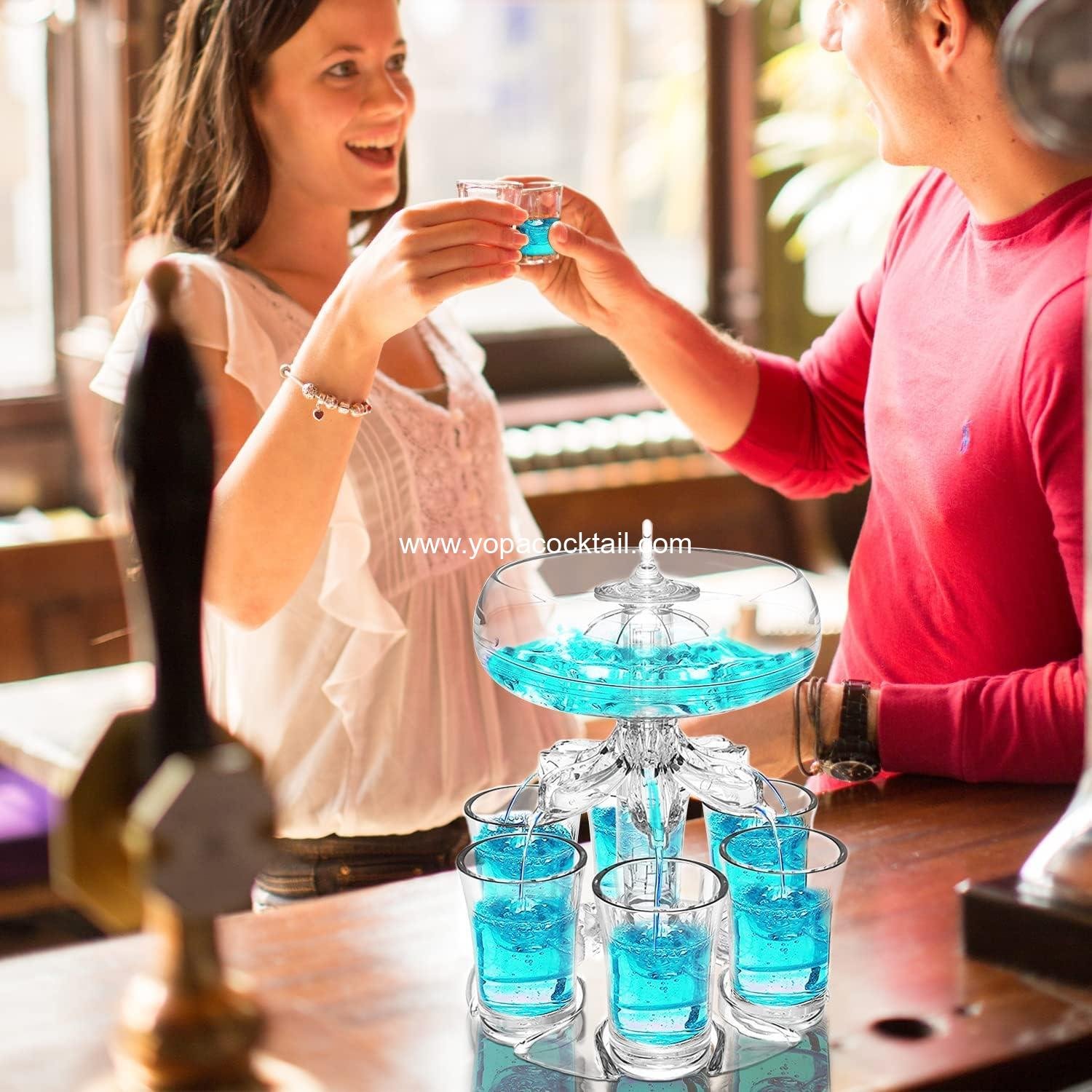 Wholesale Touchless Shot Dispenser with 6 Shot Glasses - Acrylic Liquor Pourer for Beverages, Cider, and Cocktails - Fun Bar Accessories Home Gifts (V2 LED) Supplier