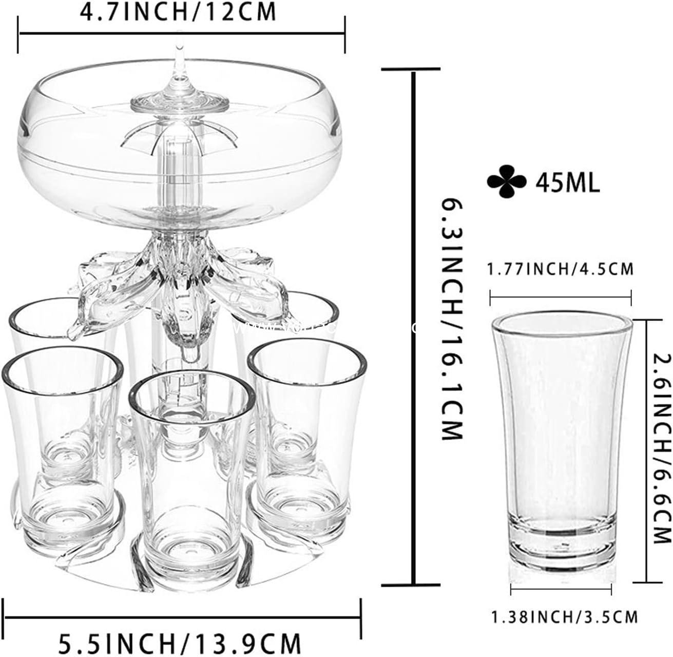 Wholesale Touchless Shot Dispenser with 6 Shot Glasses - Acrylic Liquor Pourer for Beverages, Cider, and Cocktails - Fun Bar Accessories Home Gifts (V2 LED) Supplier