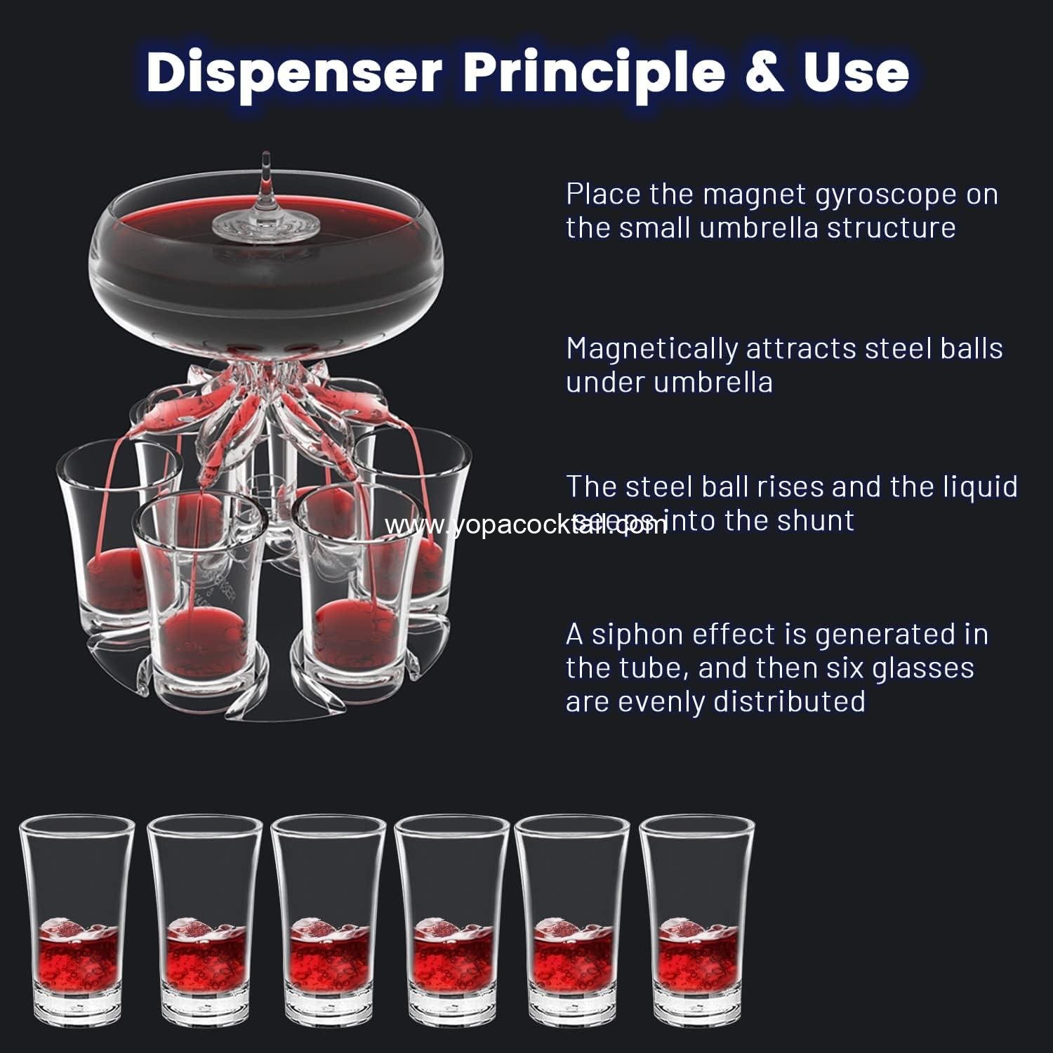 Wholesale Touchless Shot Dispenser with 6 Shot Glasses - Acrylic Liquor Pourer for Beverages, Cider, and Cocktails - Fun Bar Accessories Home Gifts (V2 LED) Supplier