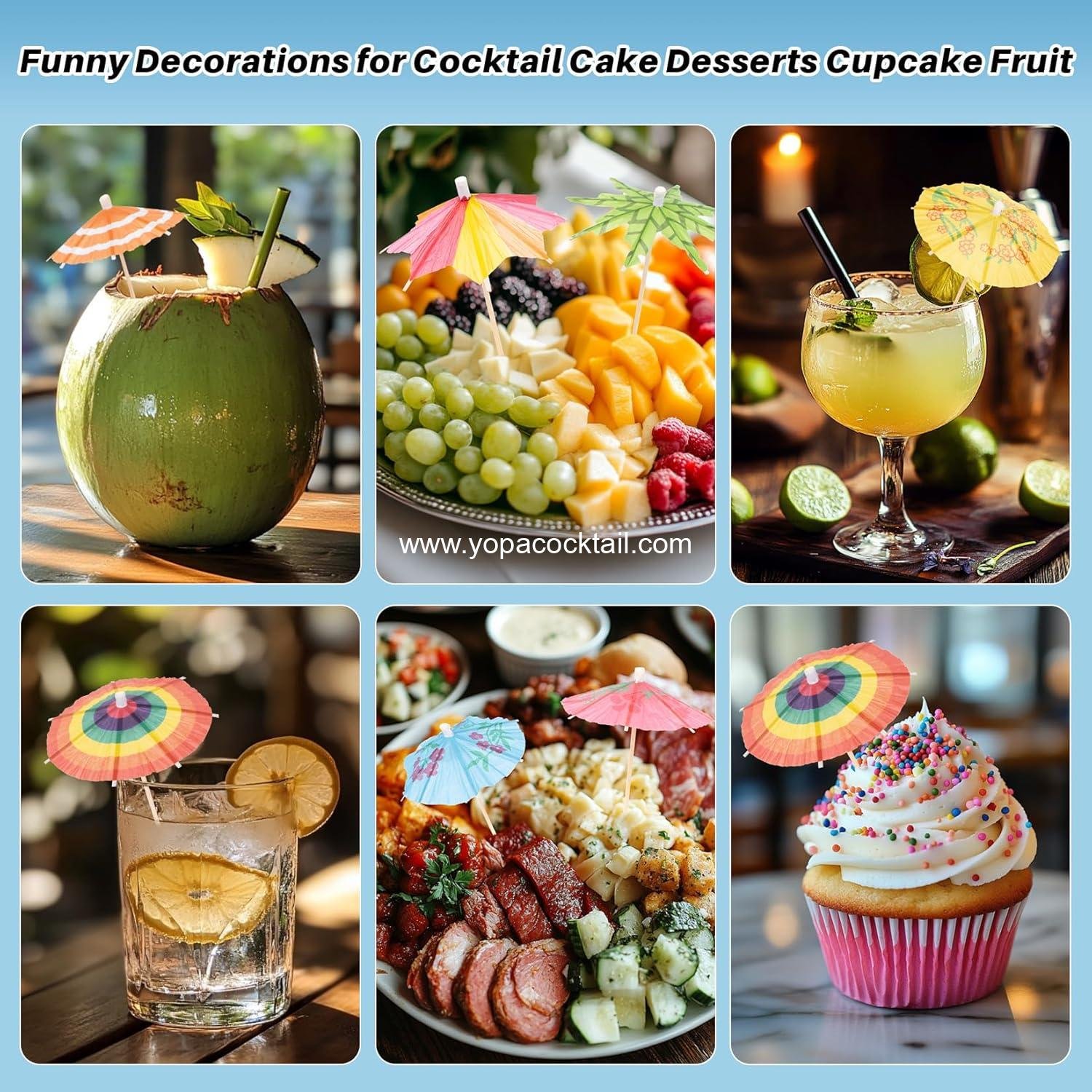 Wholesale 50 Pack Drink Umbrellas - Assorted Cocktail Umbrellas for Drinks, Mini Paper Umbrellas for Hawaiian Cupcake Toppers, Colorful Cocktail Picks for Luau Tiki Party Decorations - Supplier