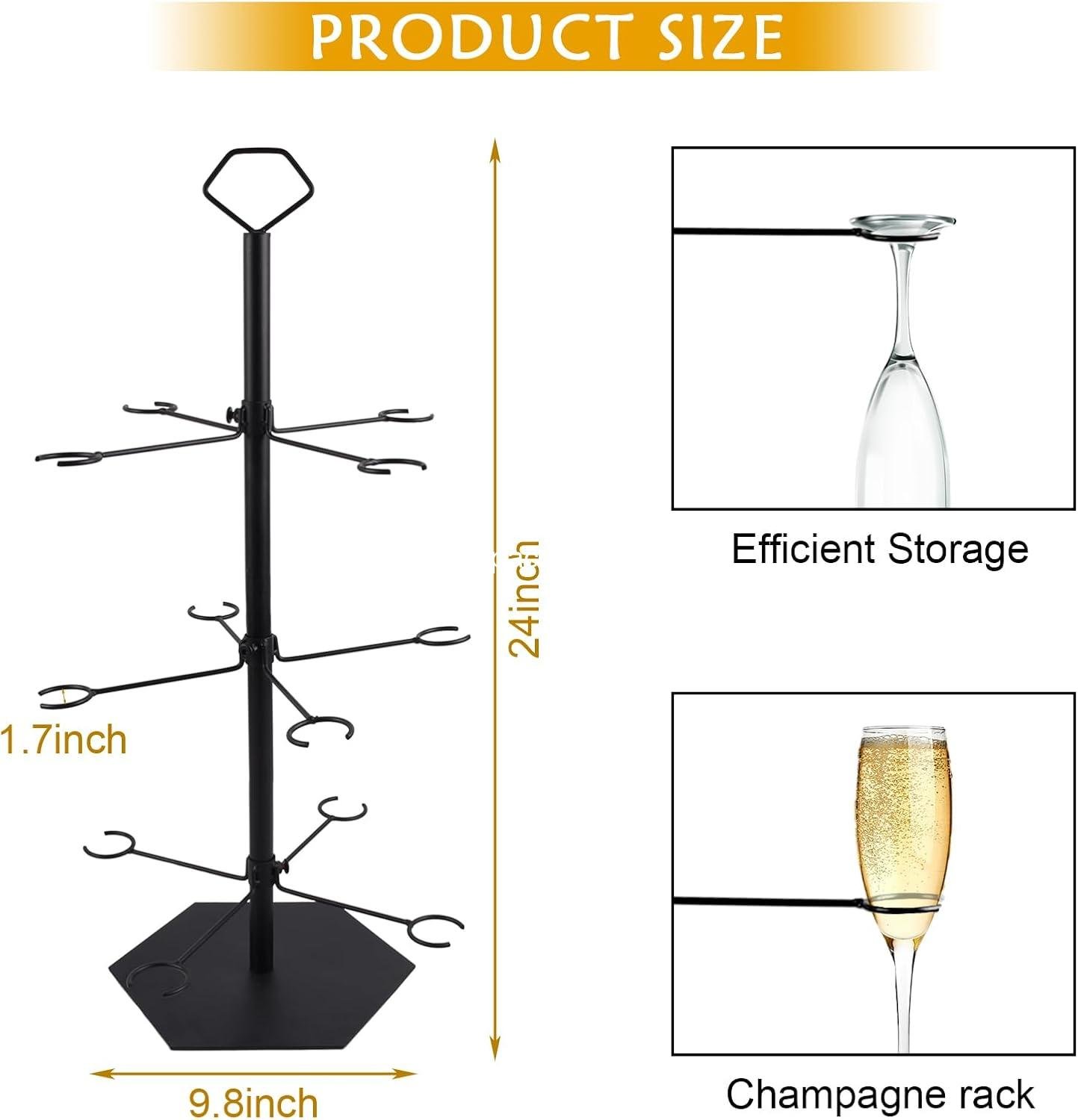 Wholesale 3 Tier Champagne Tower Stand, Cocktail Tree for Martini and Margarita Cups, Ideal for Tasting Events, Weddings, and Bridal Showers, Black Supplier Wholesale 3 Tier Champagne Tower Stand, Cocktail Tree for Martini and Margarita Cups, Ideal for Tasting Events, Weddings, and Bridal Showers, Black Supplier