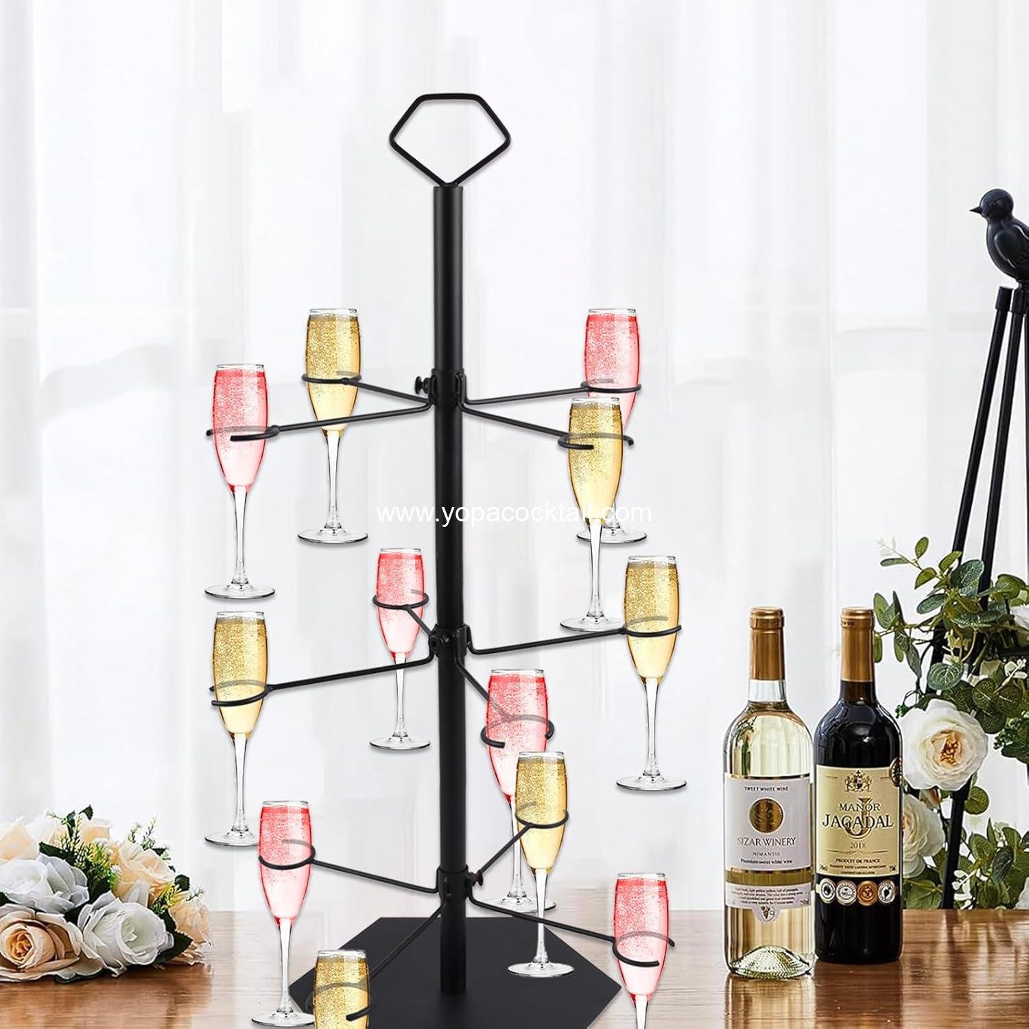 Wholesale 3 Tier Champagne Tower Stand, Cocktail Tree for Martini and Margarita Cups, Ideal for Tasting Events, Weddings, and Bridal Showers, Black Supplier Wholesale 3 Tier Champagne Tower Stand, Cocktail Tree for Martini and Margarita Cups, Ideal for Tasting Events, Weddings, and Bridal Showers, Black Supplier