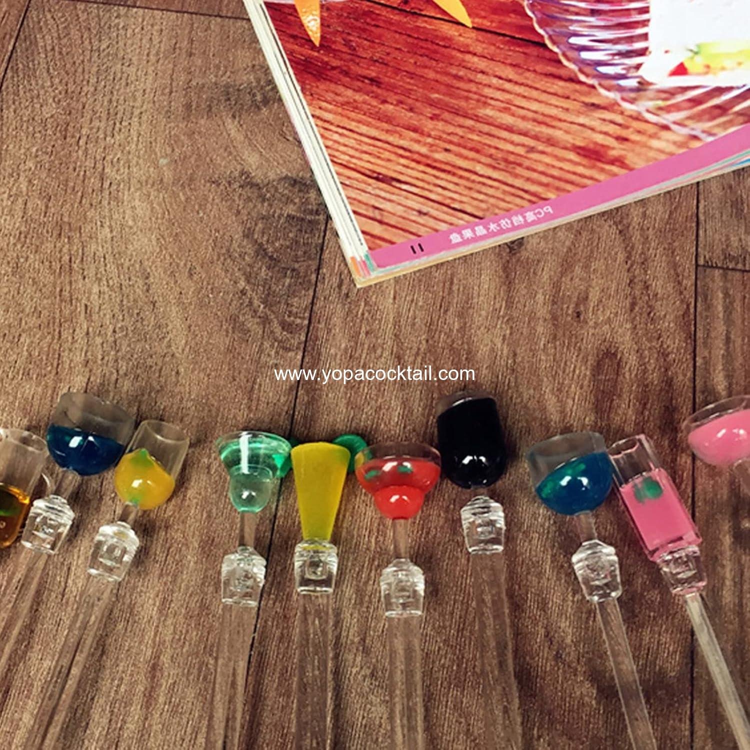 Wholesale Colorful Clear Beverage Swizzle Sticks 9.05