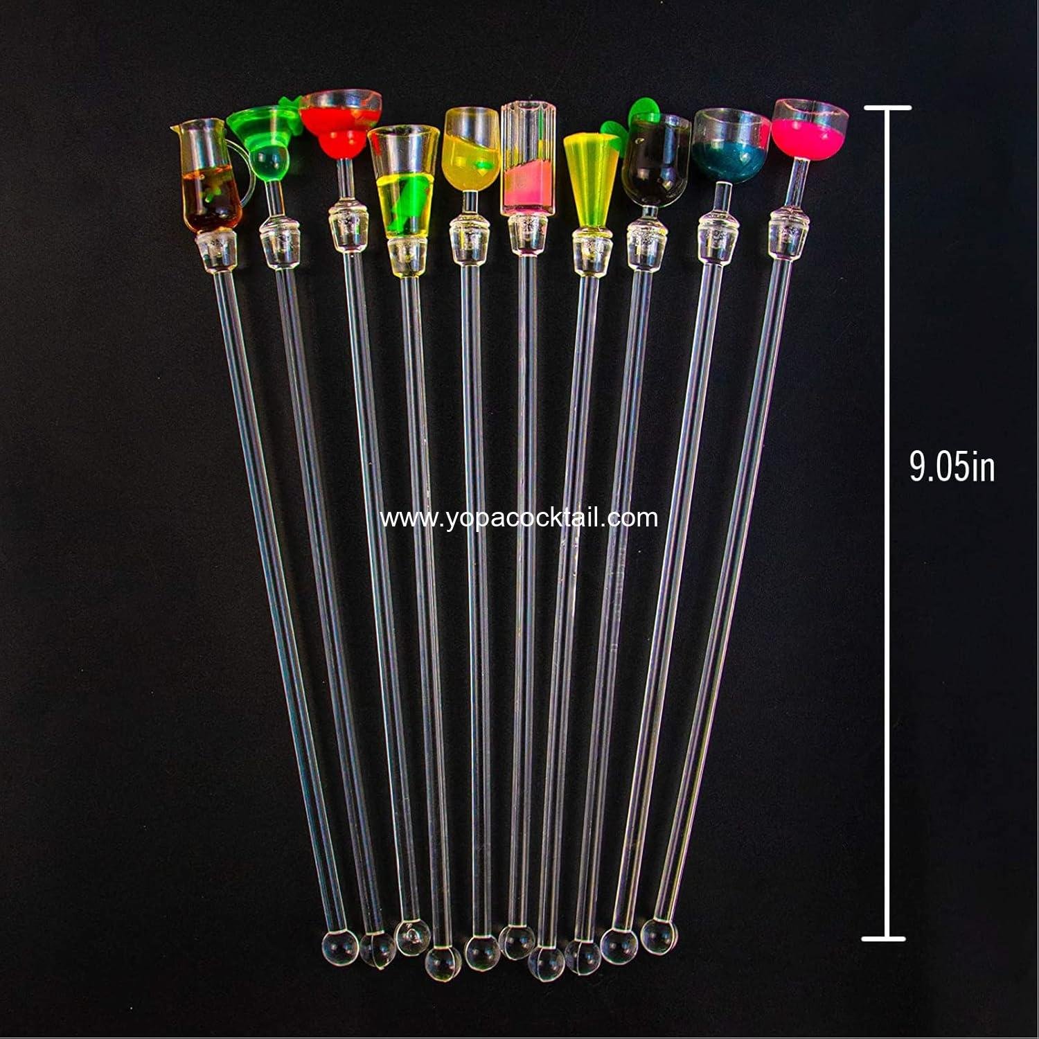 Wholesale Colorful Clear Beverage Swizzle Sticks 9.05