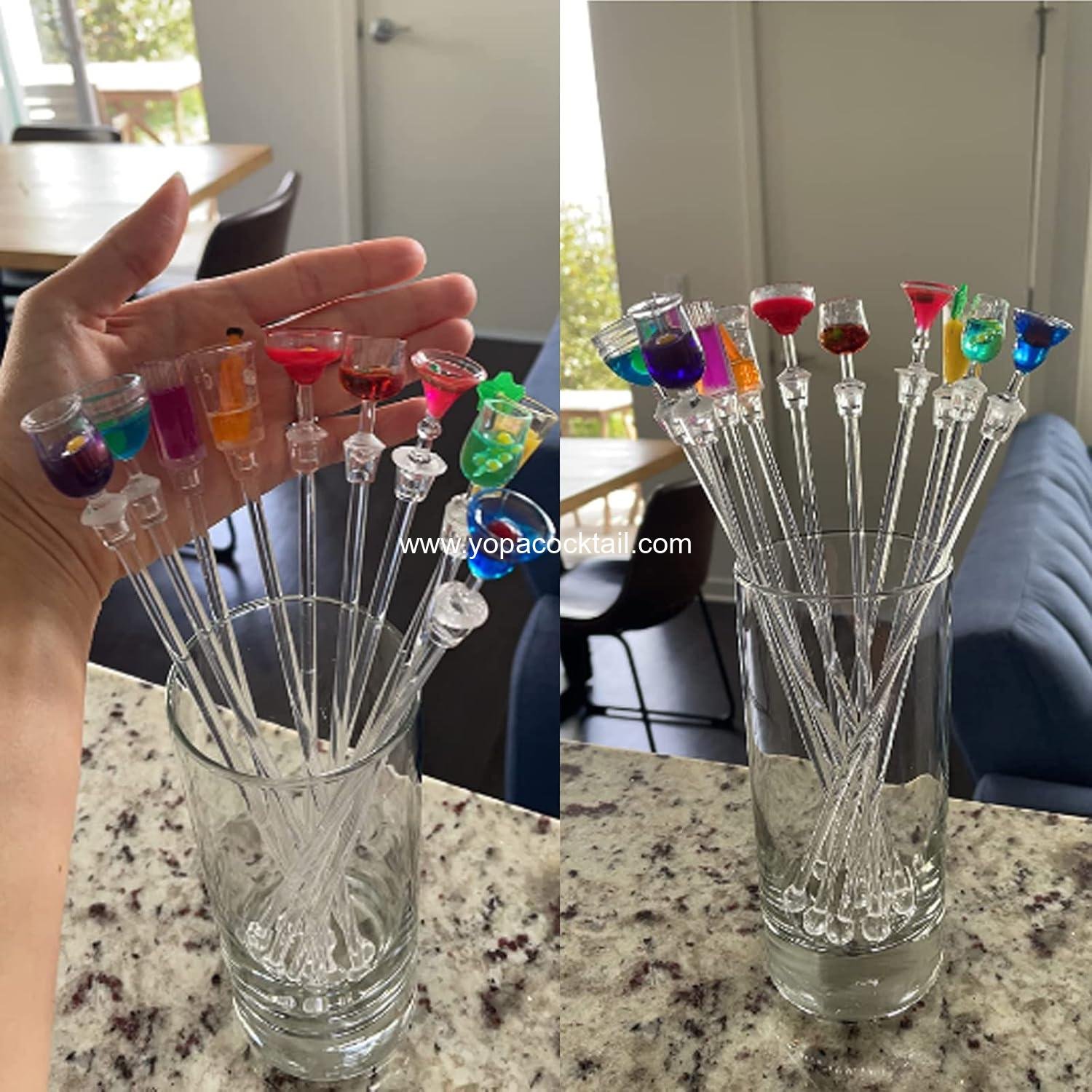 Wholesale Colorful Clear Beverage Swizzle Sticks 9.05