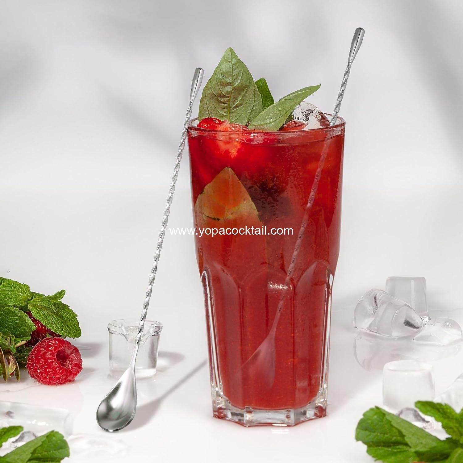 Wholesale 6 Pcs 12-Inch Stainless Steel Bar Mixing Cocktail Spoons with Spiral Pattern - Manufacturer