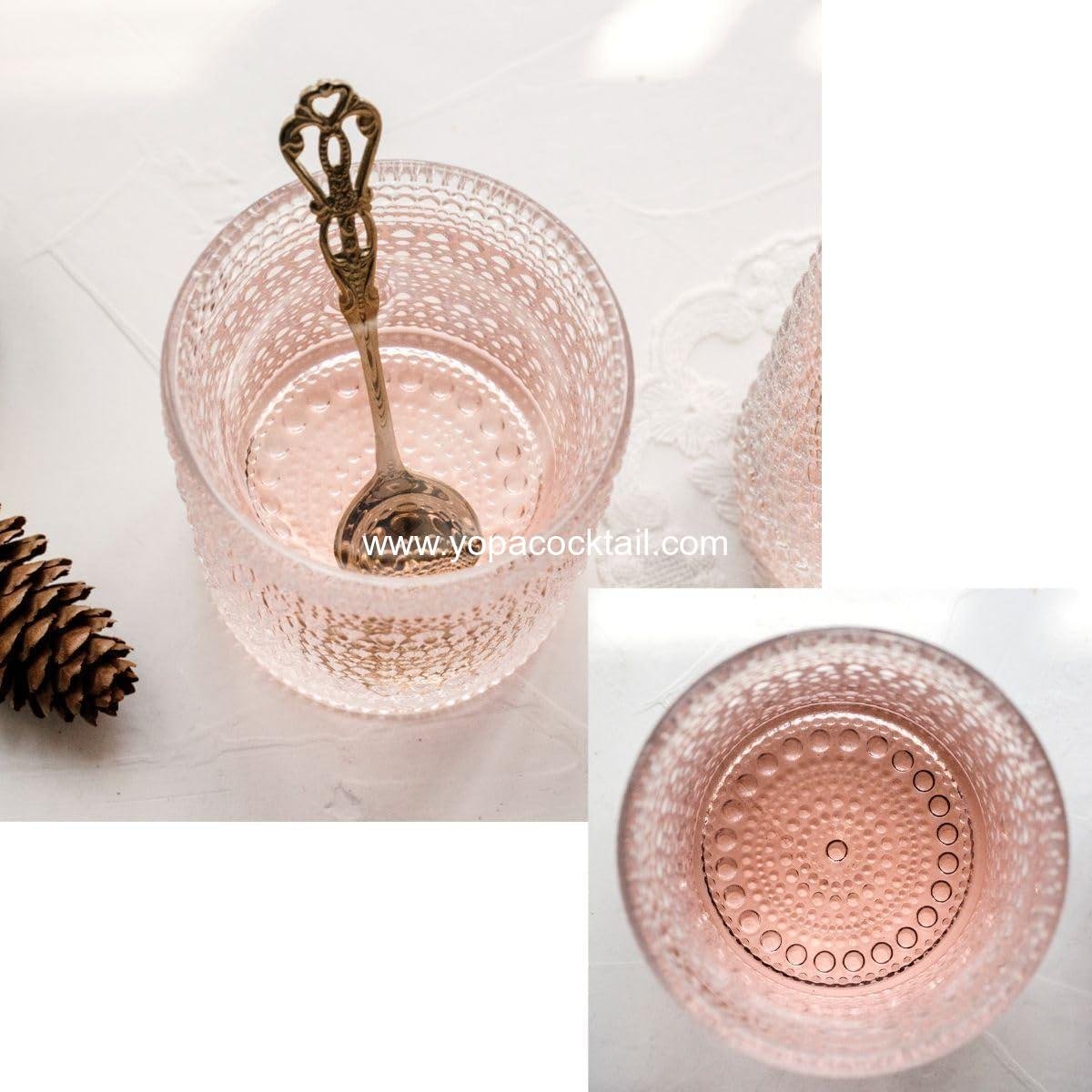 Wholesale 10 oz Hobnail Cocktail Glasses Set of 6, Vintage Textured Bubble Glass Water Cups, Old Fashion Jupiter Glasses Set, supplier.