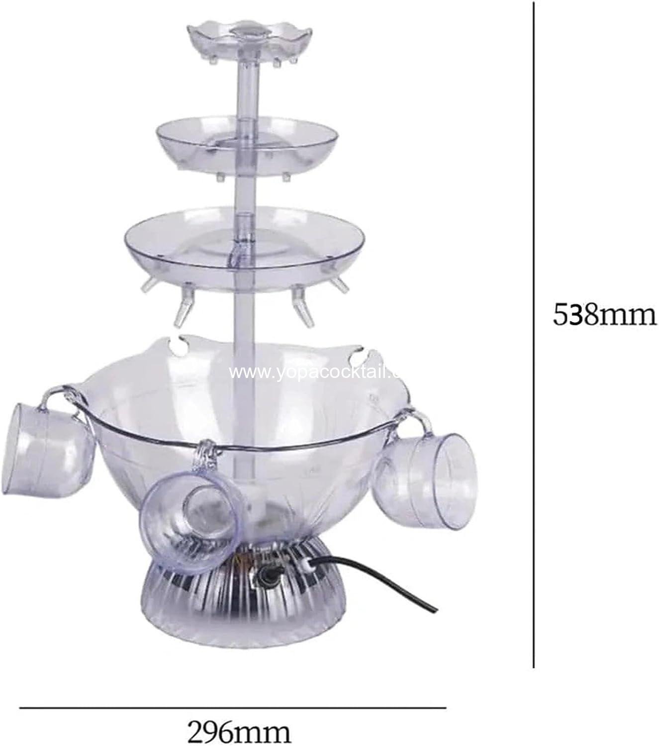 OEM 3-Tier Electric Fountain Drink Machine with LED Base, 1.5 Gallon Beverage Dispenser for Cocktails and Wine, Includes 5 Cups for Parties and Weddings - Supplier