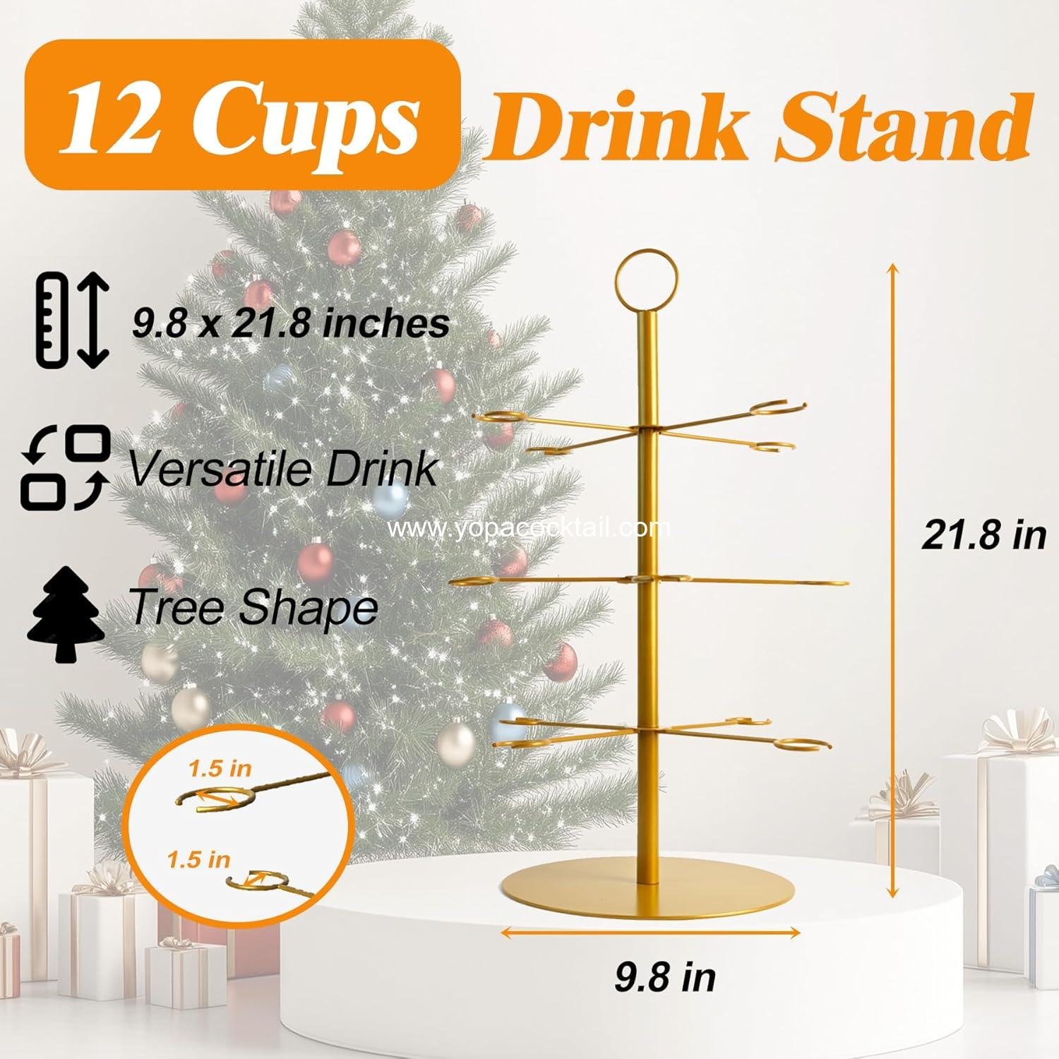 Wholesale 3-Tier 12-Glass Champagne Tower for Parties - Cocktail Tree Stand and Wine Glass Holder for Drinks, Martini, and Margarita Display - Supplier