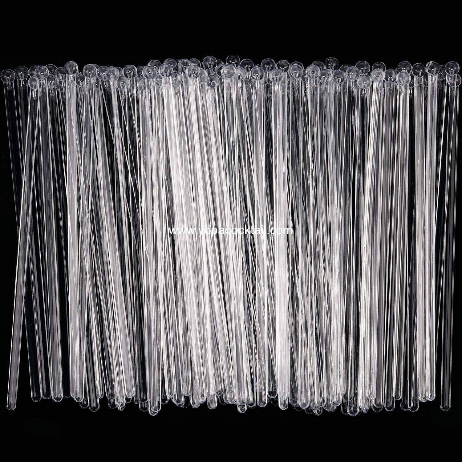 Wholesale 100 Pieces Ball Head Stirrer Disposable Plastic Round Top Crystal Swizzle Sticks, Cake Pops, Cocktail Drink Stirrers (Clear) - Manufacturer