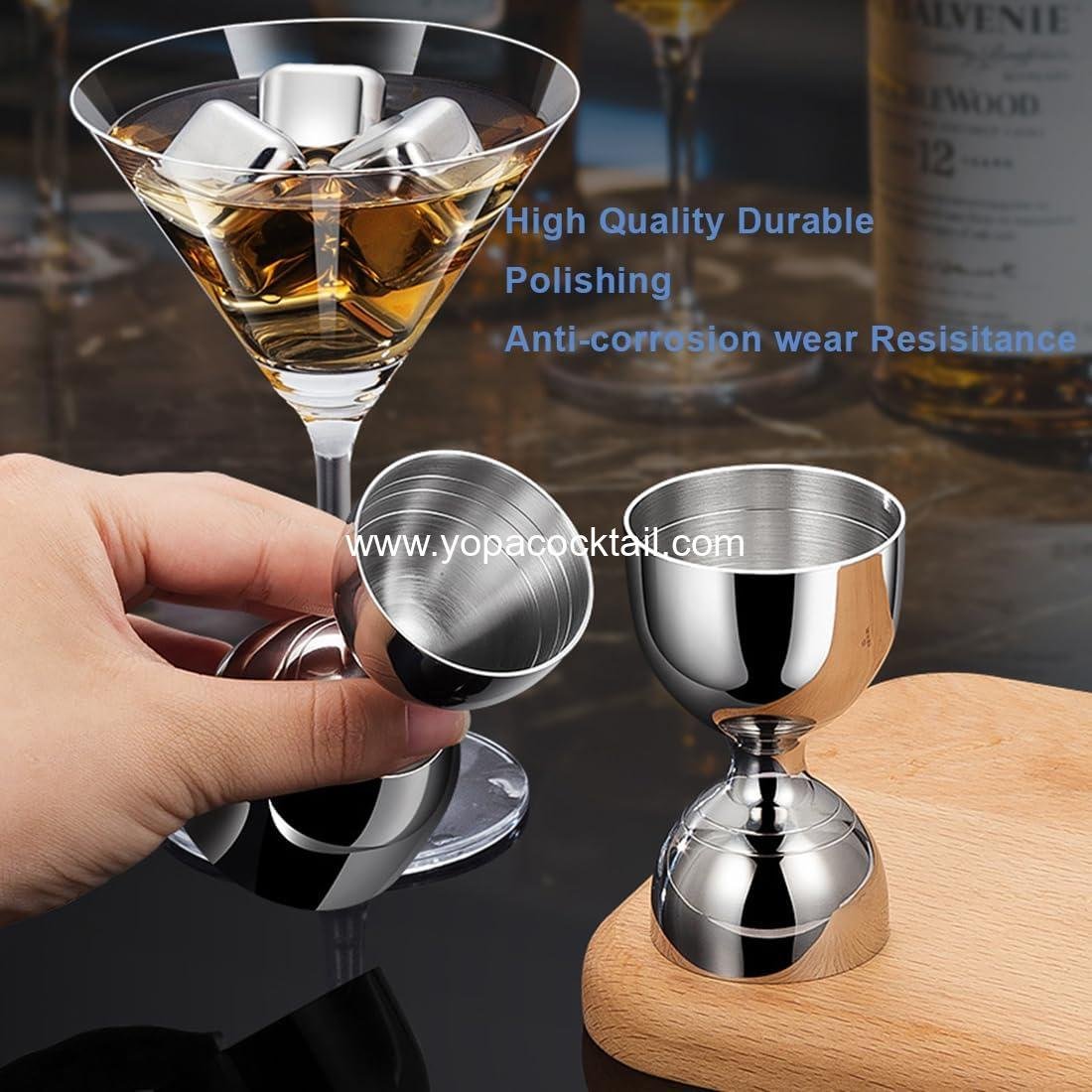 Wholesale Cocktail Jigger with Measuring Marks (1oz, 2oz) and Mixing Spoon - Bartender Set Supplier