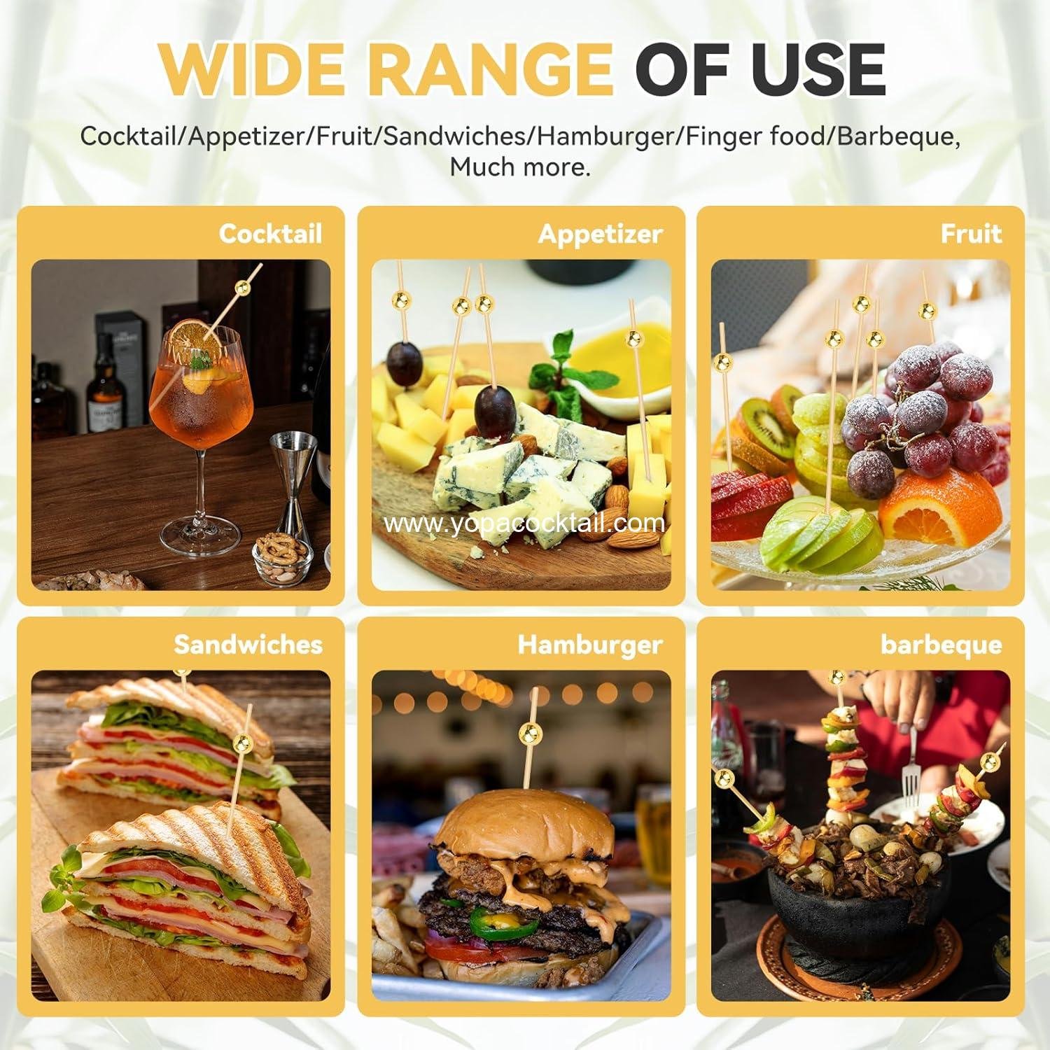 Wholesale 200PCS Cocktail Picks, Fancy Toothpicks for Appetizers and Drinks, Decorative 4.7-Inch Bamboo Skewers for Fruit and Charcuterie Boards Accessories - Supplier Wholesale 200PCS Cocktail Picks, Fancy Toothpicks for Appetizers and Drinks, Decorative 4.7-Inch Bamboo Skewers for Fruit and Charcuterie Boards Accessories - Supplier