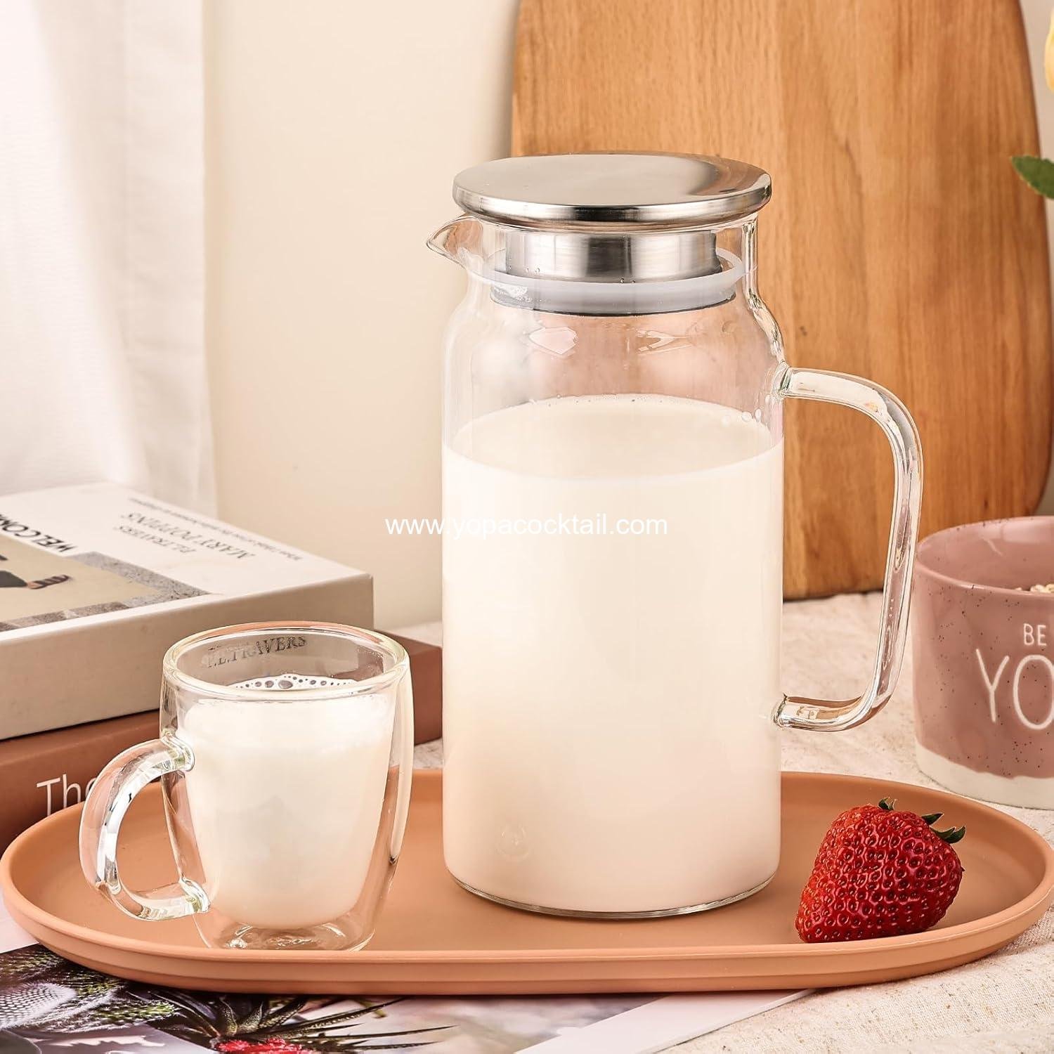 Wholesale Glass Pitcher with Lid, 1200ml Leak Proof, BPA-Free, Microwave & Dishwasher Safe, Ideal for Sun Tea, Iced Tea, Sangria, Cold Brew Coffee & More Supplier