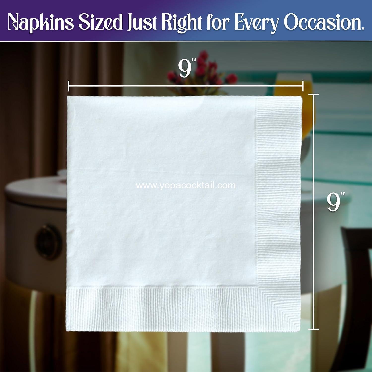 Wholesale 1-Ply White Cocktail Beverage Napkins - 500 Count - Supplier Wholesale 1-Ply White Cocktail Beverage Napkins - 500 Count - Supplier