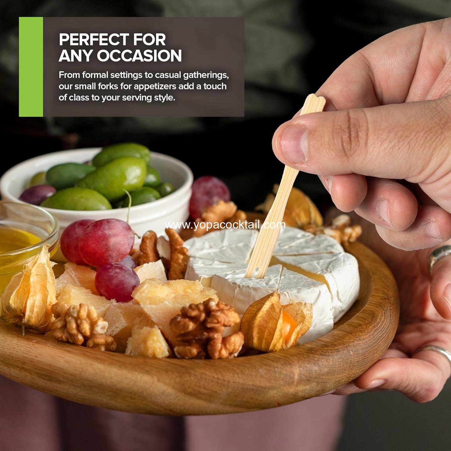 Wholesale 200 Bamboo Appetizer Forks, 3.5