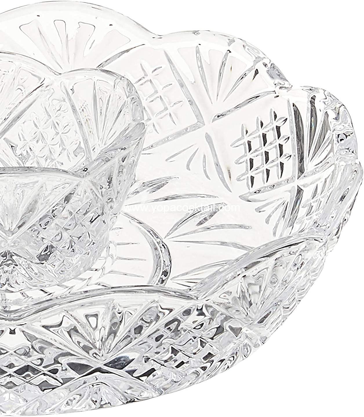 Wholesale Crystal Appetizer Serving Platter for Parties - Chips, Dip, or Snacks Hosting Plate, Silver, Supplier Wholesale Crystal Appetizer Serving Platter for Parties - Chips, Dip, or Snacks Hosting Plate, Silver, Supplier