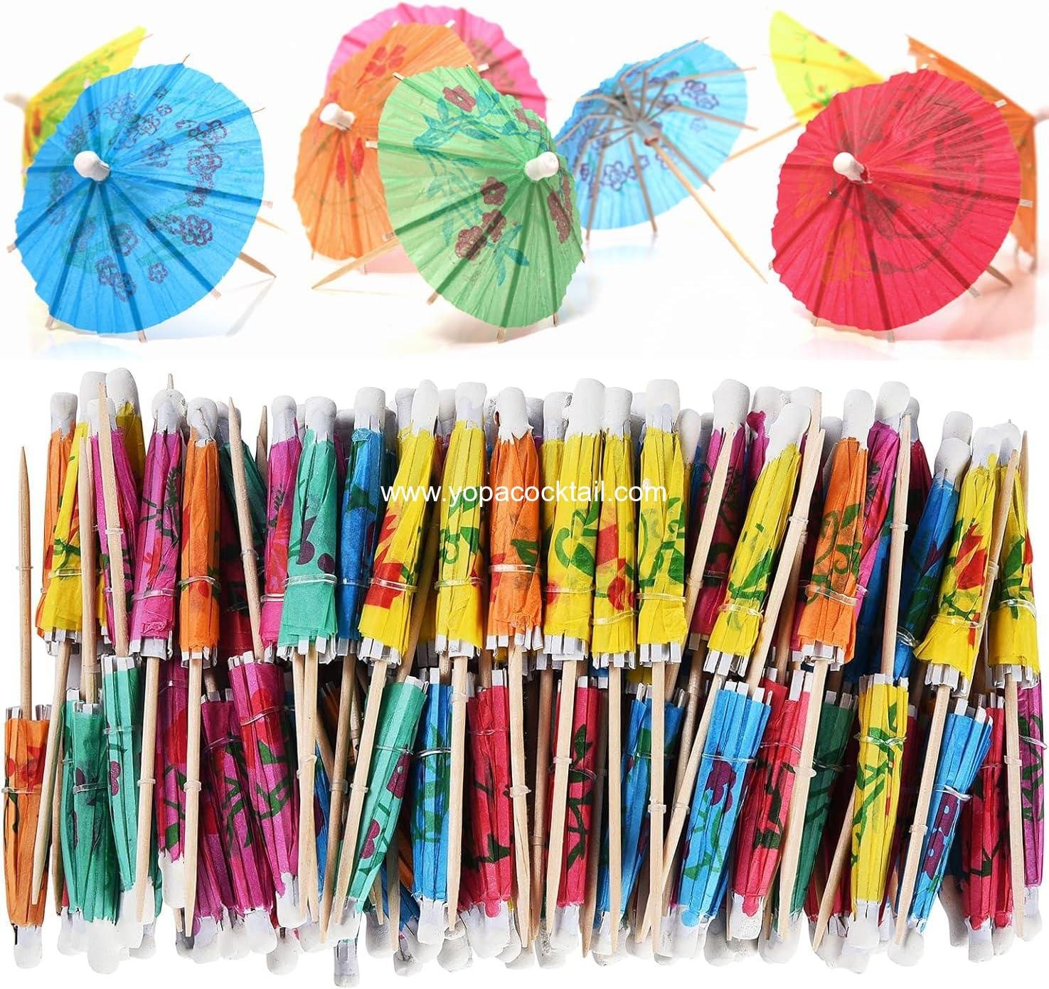 ALINK 200 Cocktail Drink Umbrella Picks, Cocktail Umbrellas for Drinks, Mini Paper Drink Umbrellas Toothpicks for Luau Parasols Hawaiian Tiki Party Decorations