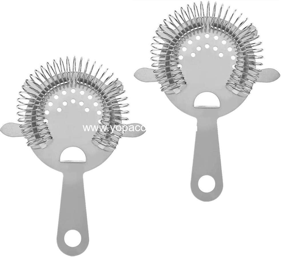 2 Pack of Cocktail Strainer Stainless Steel Bar Cocktail Strainer Filtering Tool for Bar Restaurant Home