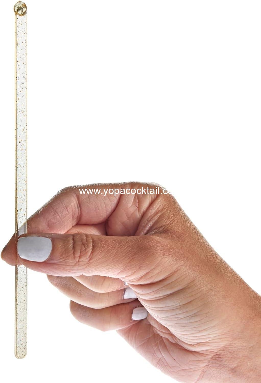 Wholesale 100 Pack Gold Swizzle Sticks for Cocktails - 6.5 Inch Plastic Drink Stirrers for Coffee, Mixed Drinks, Cake Pops - Cocktail Stirrer Supplier
