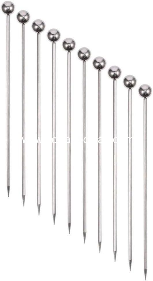 50 Pieces Stainless Steel Cocktail Picks Metal Martini Picks 4.3 inch