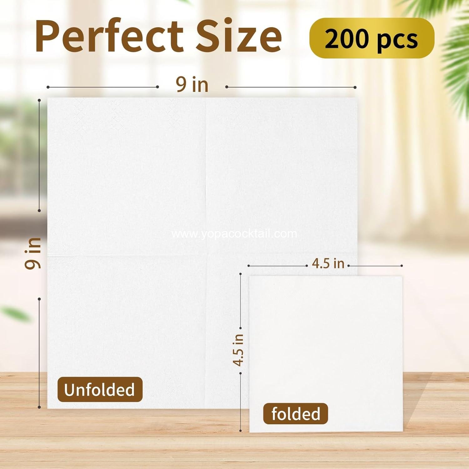 Wholesale Cocktail Napkins - 200 Count 2-Ply White Disposable Napkins, 4.5 x 4.5 Inch Folded Paper for Dinner, Wedding, Bar, Party, and Everyday Use Supplier