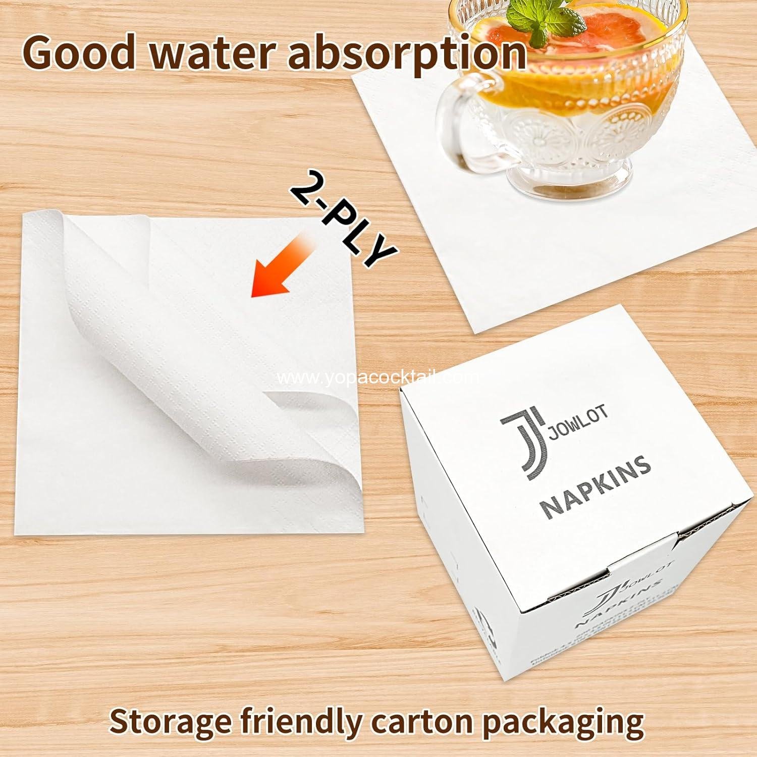 Wholesale Cocktail Napkins - 200 Count 2-Ply White Disposable Napkins, 4.5 x 4.5 Inch Folded Paper for Dinner, Wedding, Bar, Party, and Everyday Use Supplier