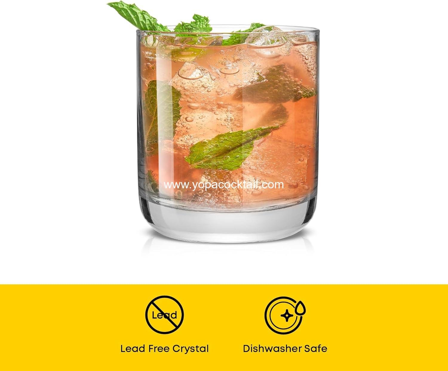 Wholesale Crystal Whiskey Glasses Set of 6, 10oz Lowball Tumblers, Double Old Fashioned Rocks Glasses for Scotch or Bourbon, Dishwasher Safe Glassware, Supplier