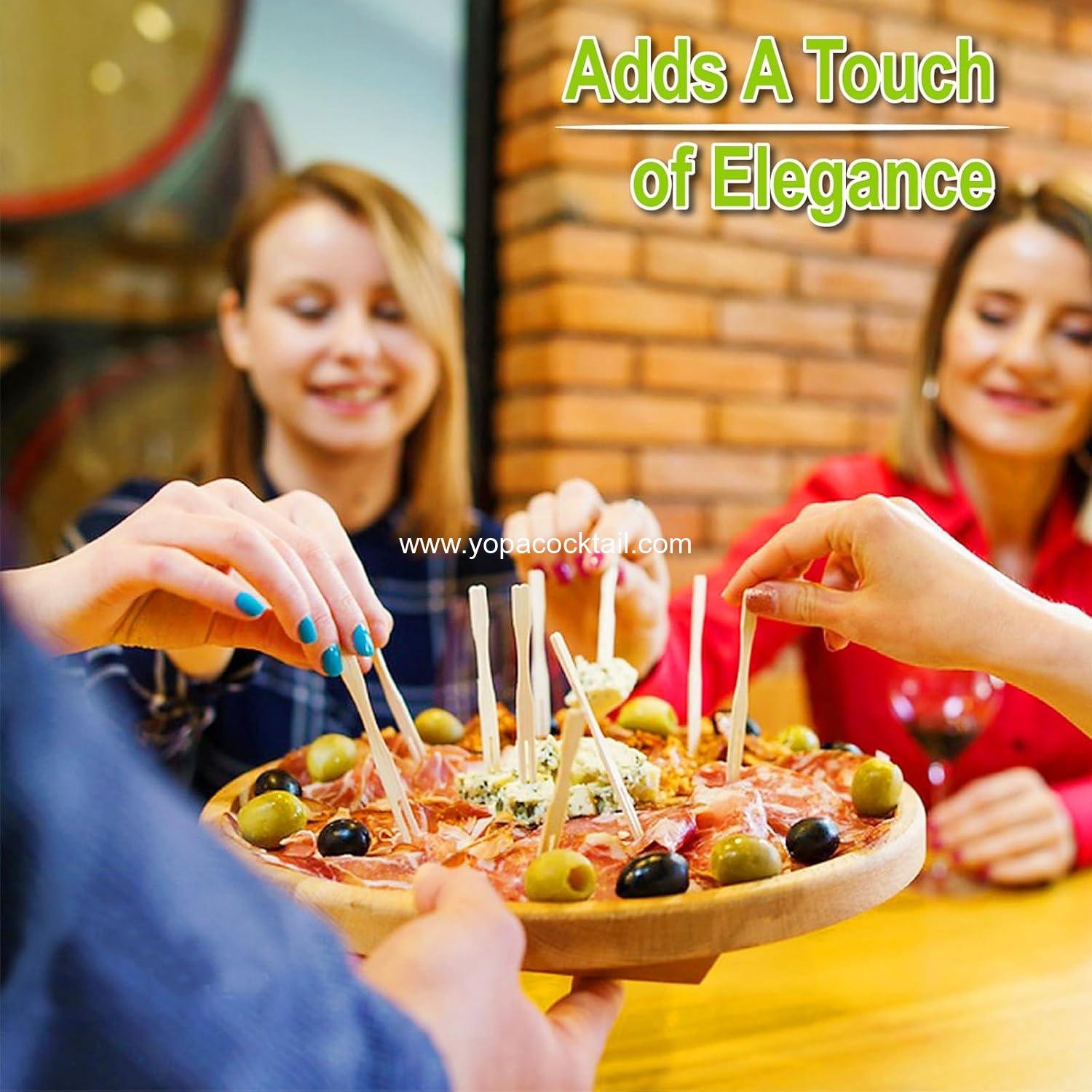 Wholesale 400 Bamboo Appetizer Forks, 3.5 Inch Mini Forks for Charcuterie Board Accessories, Fancy Toothpicks for Appetizers, Disposable Wooden Cocktail Forks, Small Fruit Picks for Party Supplies Manufacturer