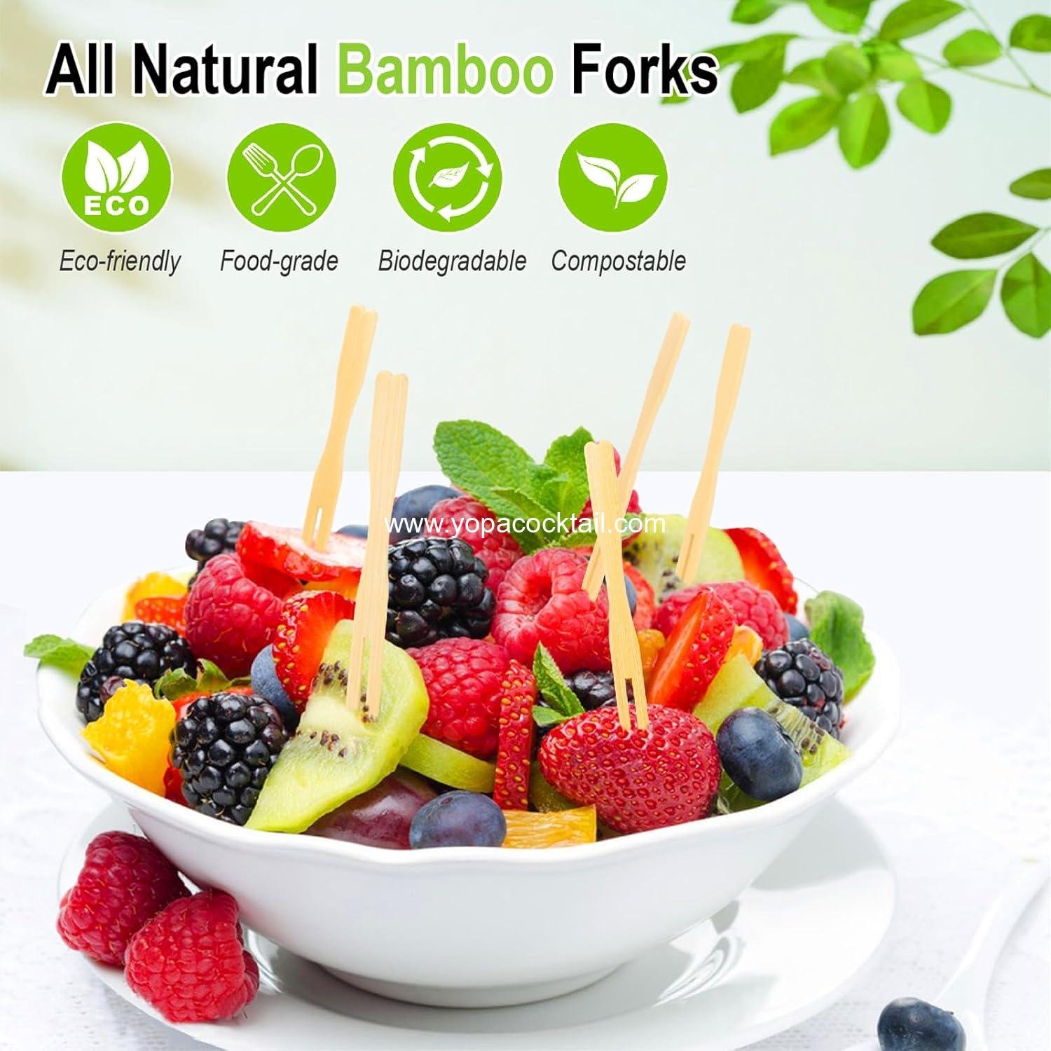 Wholesale 400 Bamboo Appetizer Forks, 3.5 Inch Mini Forks for Charcuterie Board Accessories, Fancy Toothpicks for Appetizers, Disposable Wooden Cocktail Forks, Small Fruit Picks for Party Supplies Manufacturer