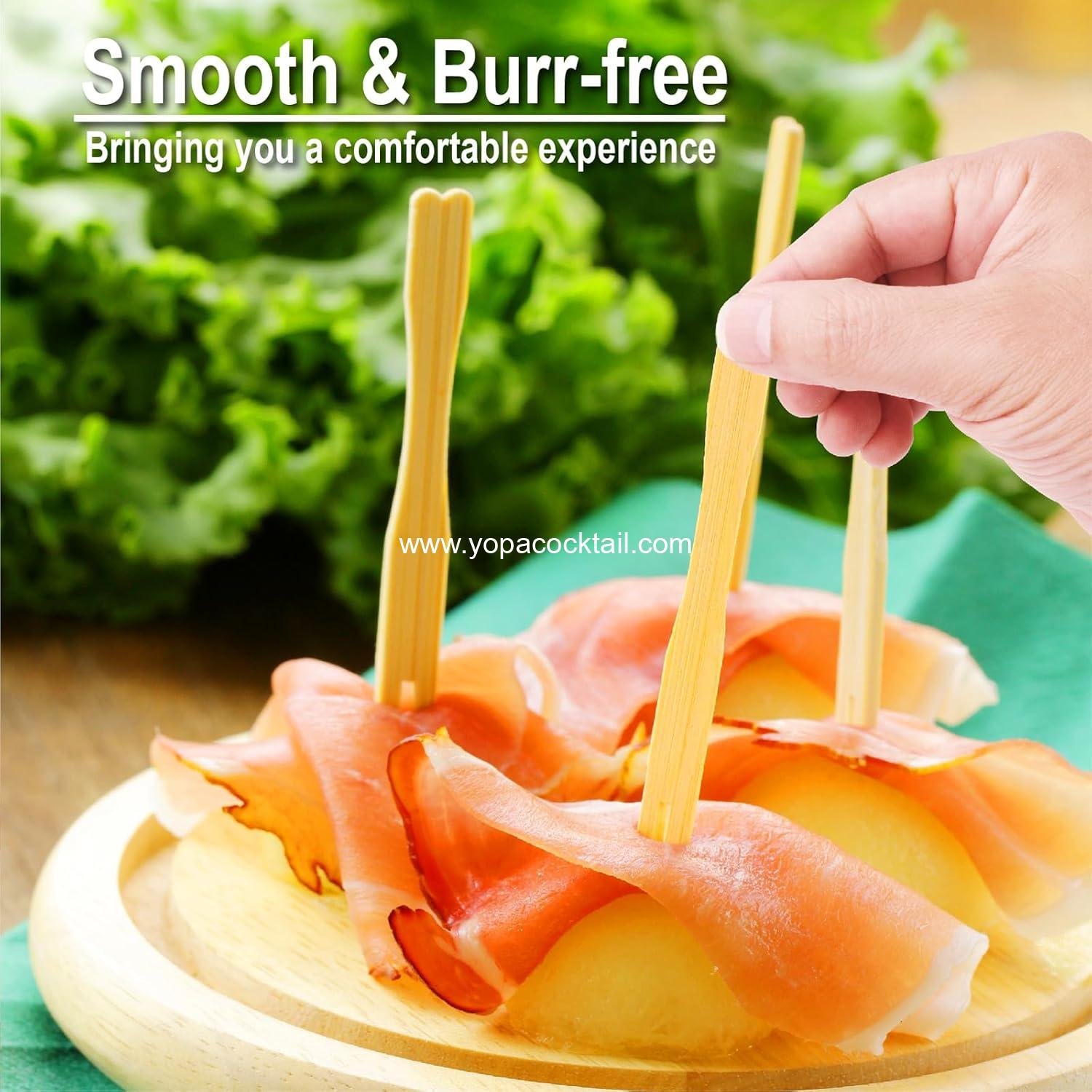 Wholesale 400 Bamboo Appetizer Forks, 3.5 Inch Mini Forks for Charcuterie Board Accessories, Fancy Toothpicks for Appetizers, Disposable Wooden Cocktail Forks, Small Fruit Picks for Party Supplies Manufacturer