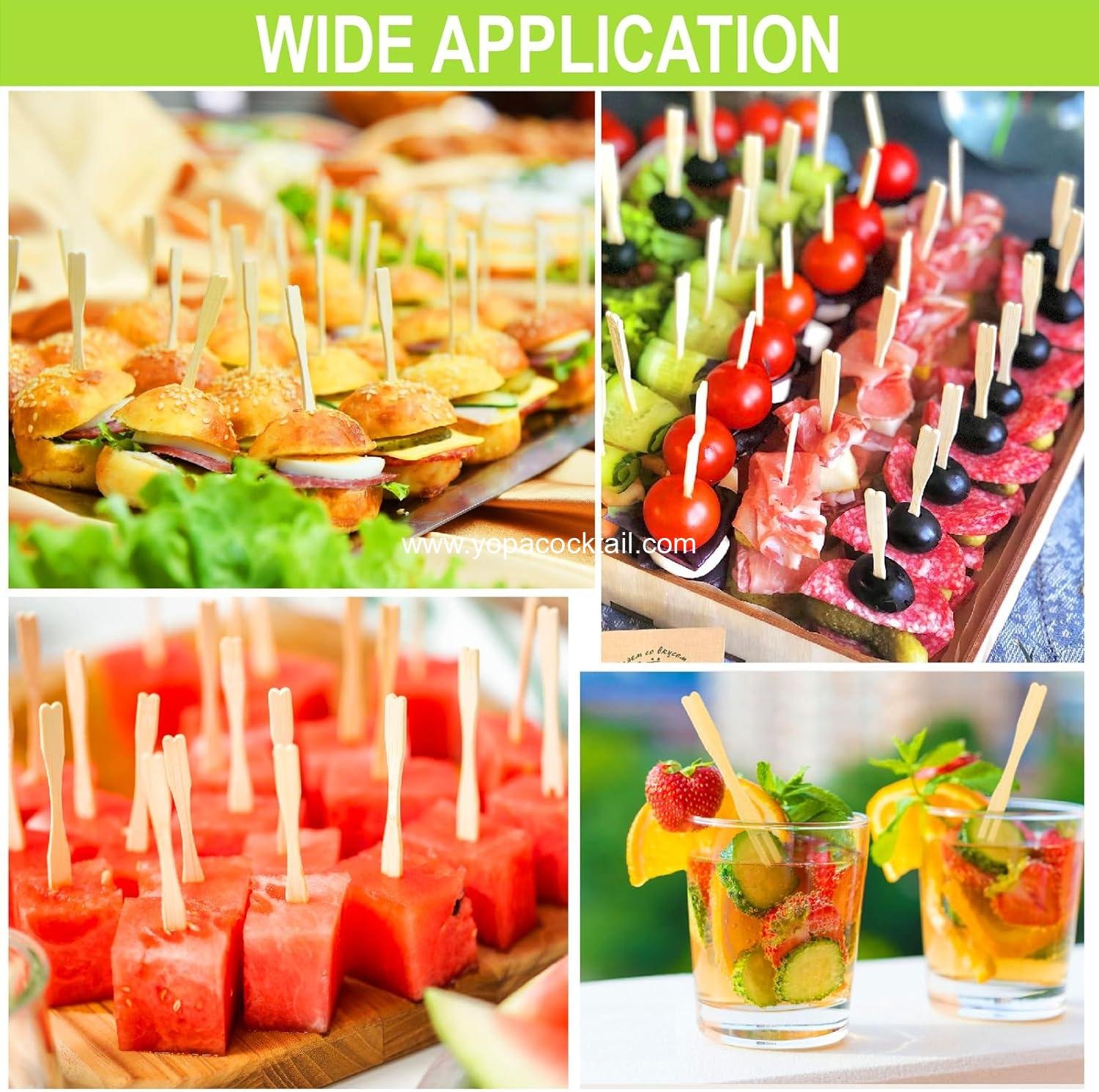 Wholesale 400 Bamboo Appetizer Forks, 3.5 Inch Mini Forks for Charcuterie Board Accessories, Fancy Toothpicks for Appetizers, Disposable Wooden Cocktail Forks, Small Fruit Picks for Party Supplies Manufacturer